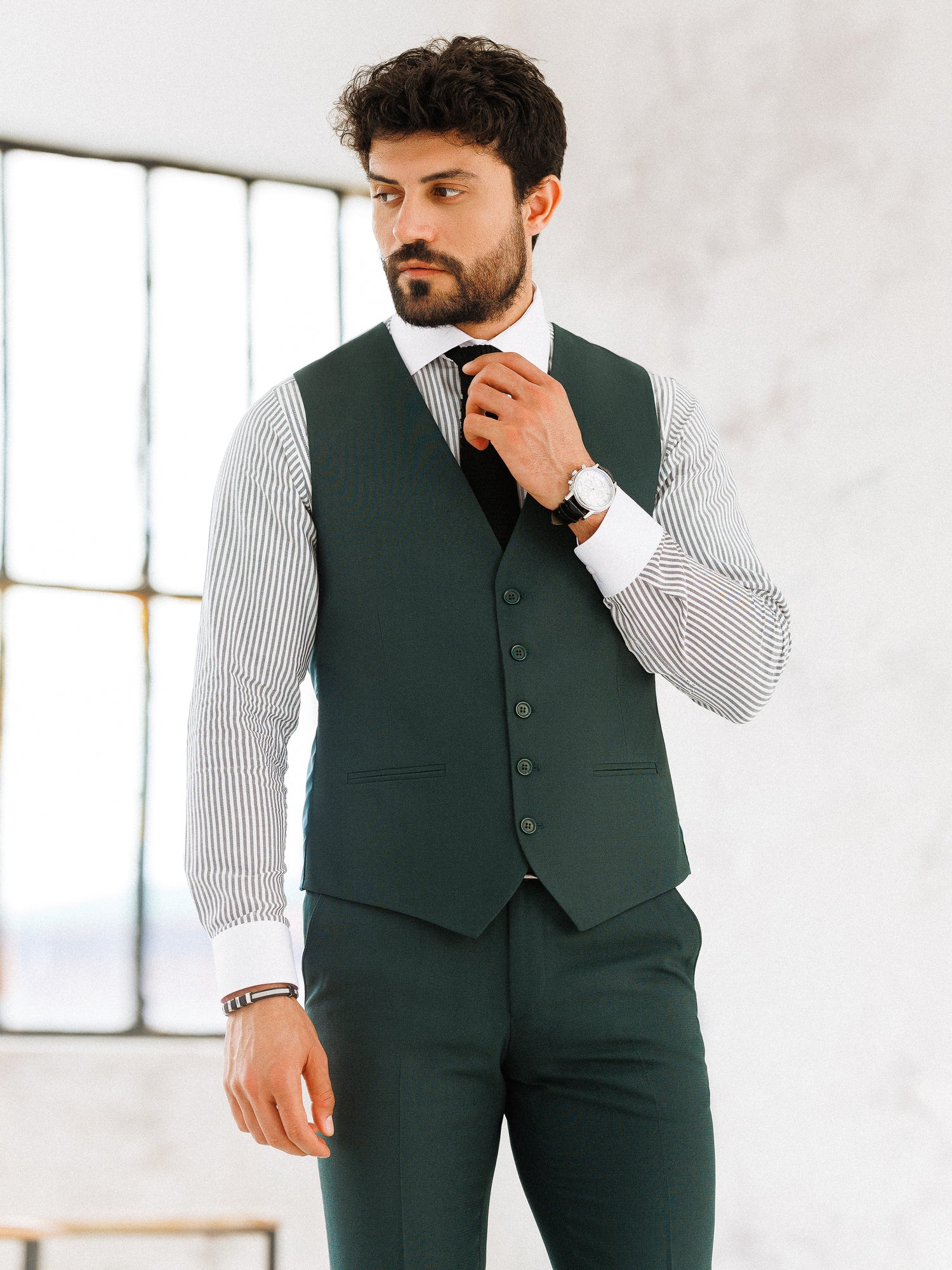 Green Slim-Fit Suit 3-Piece