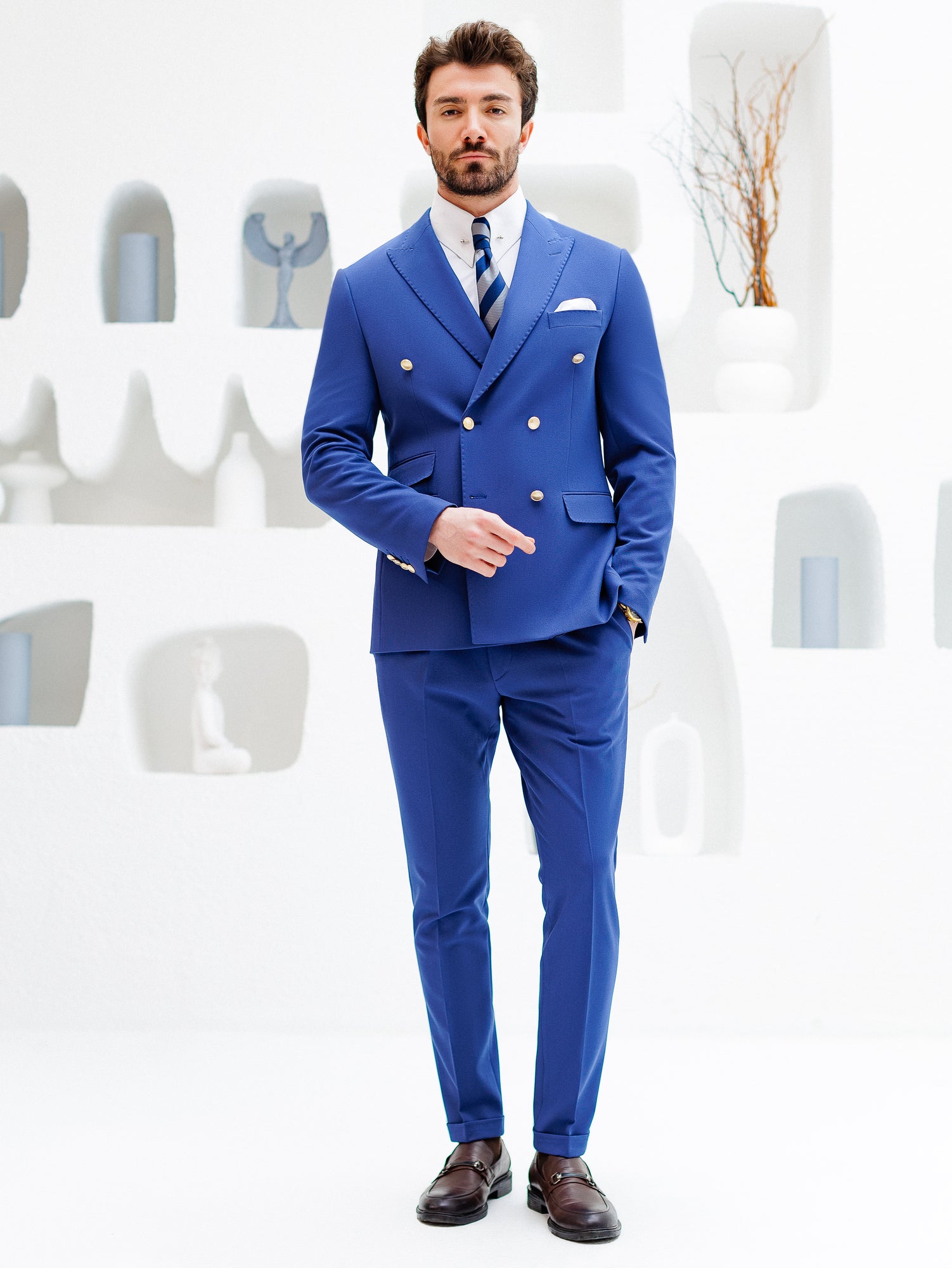 Navy Double Breasted Suit 2-Piece