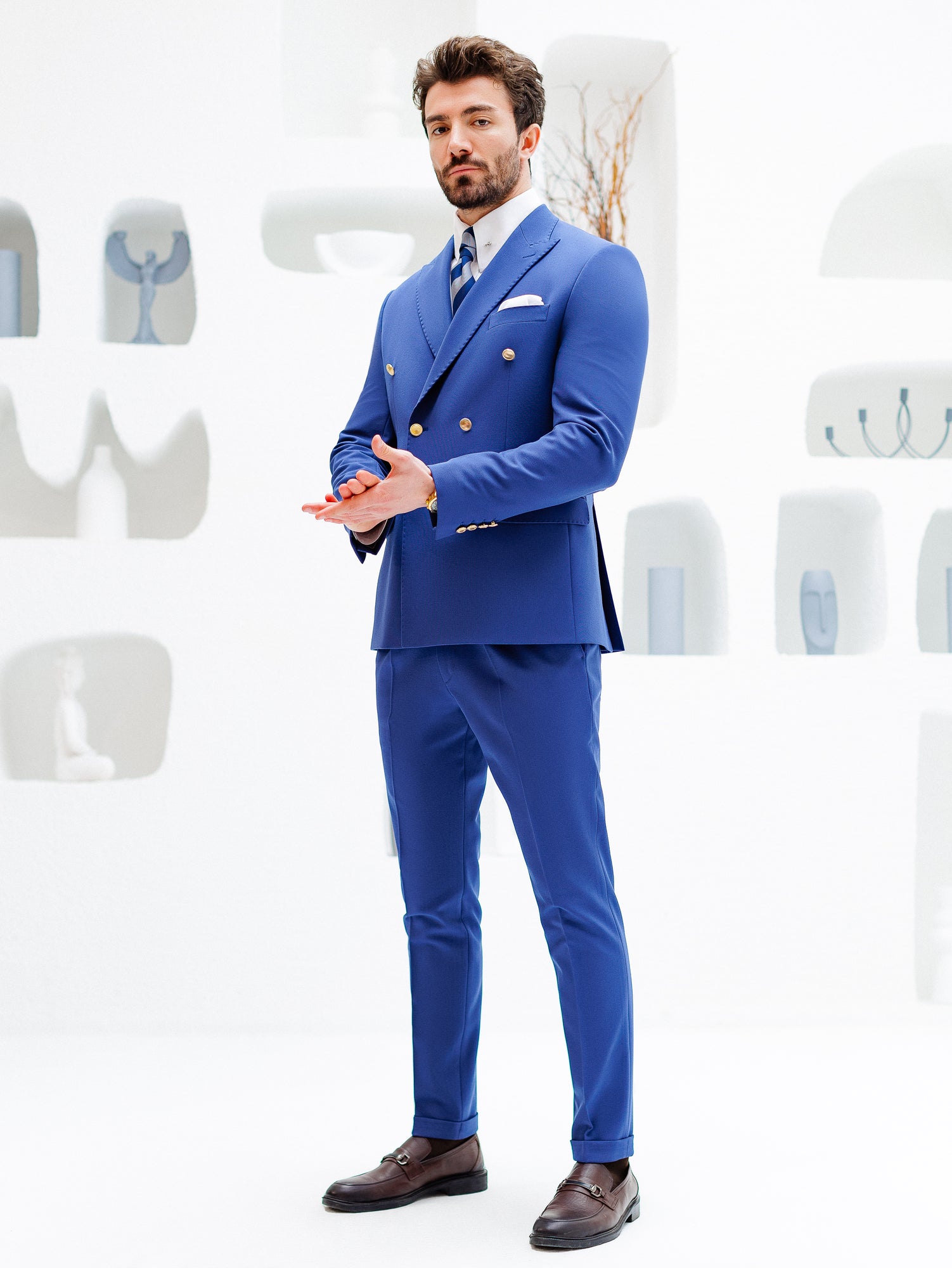 Navy Double Breasted Suit 2-Piece