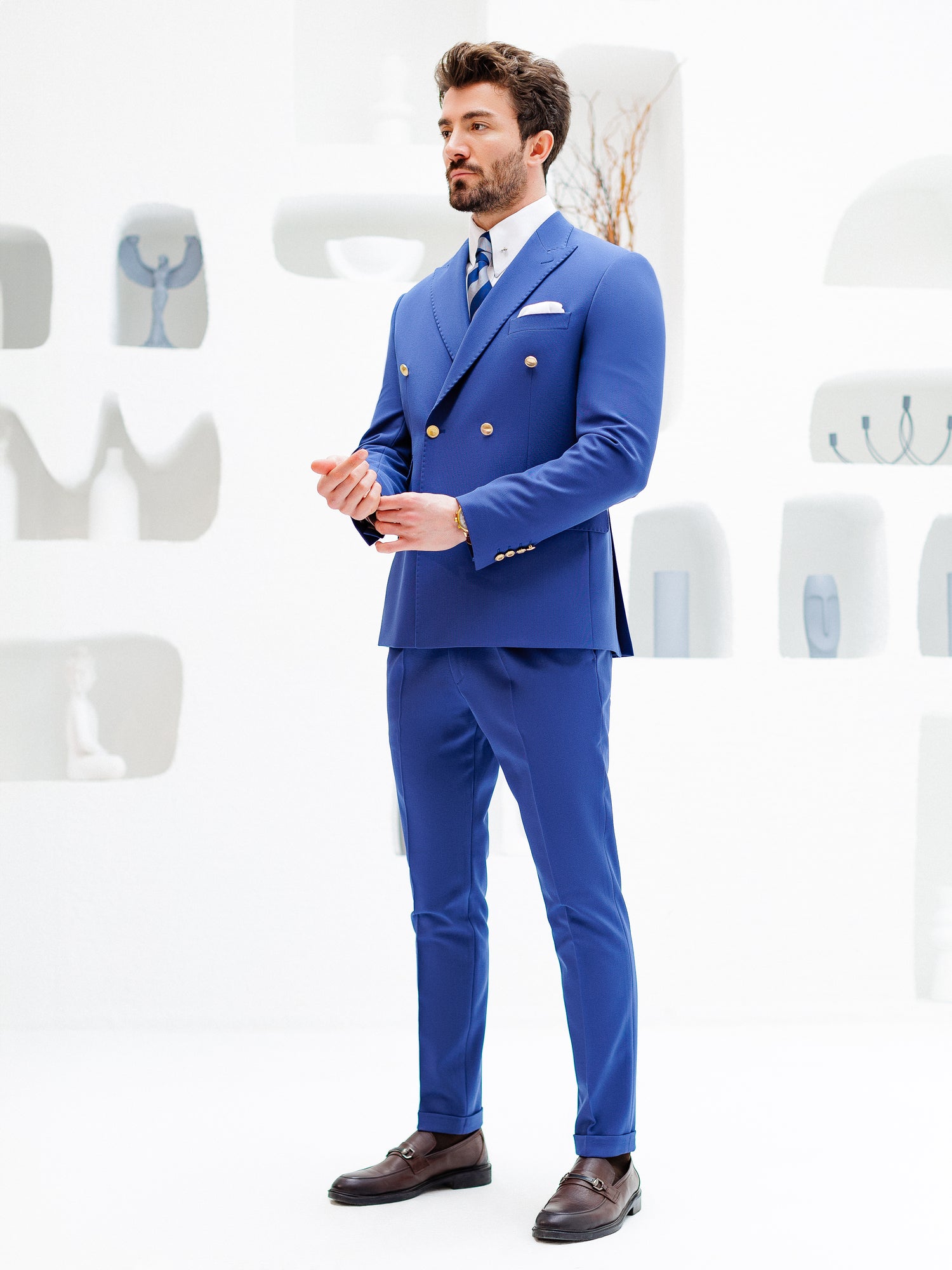 Navy Double Breasted Suit 2-Piece