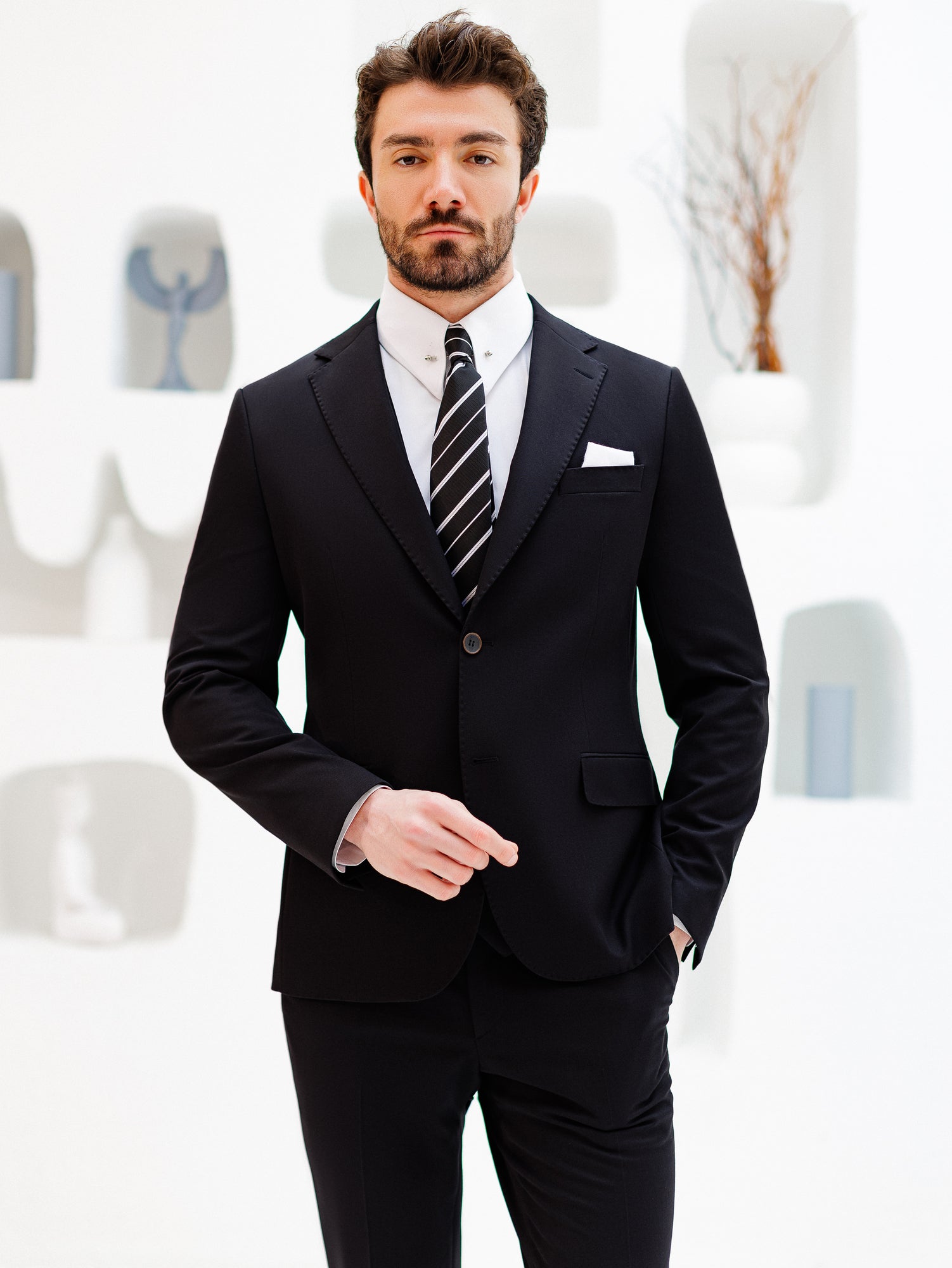 Black Slim-Fit Suit 3-Piece