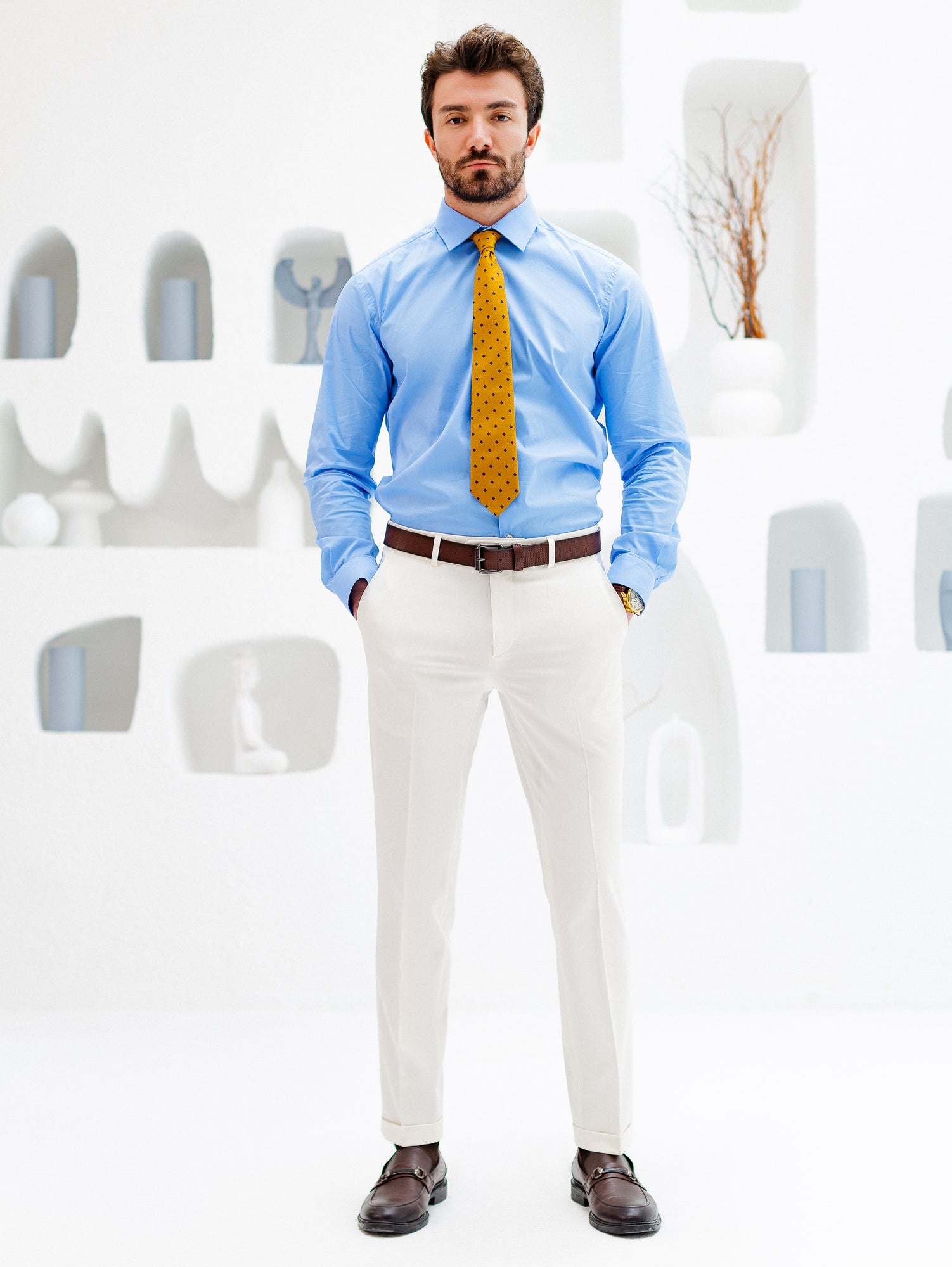 White Slim-Fit Suit 3-Piece