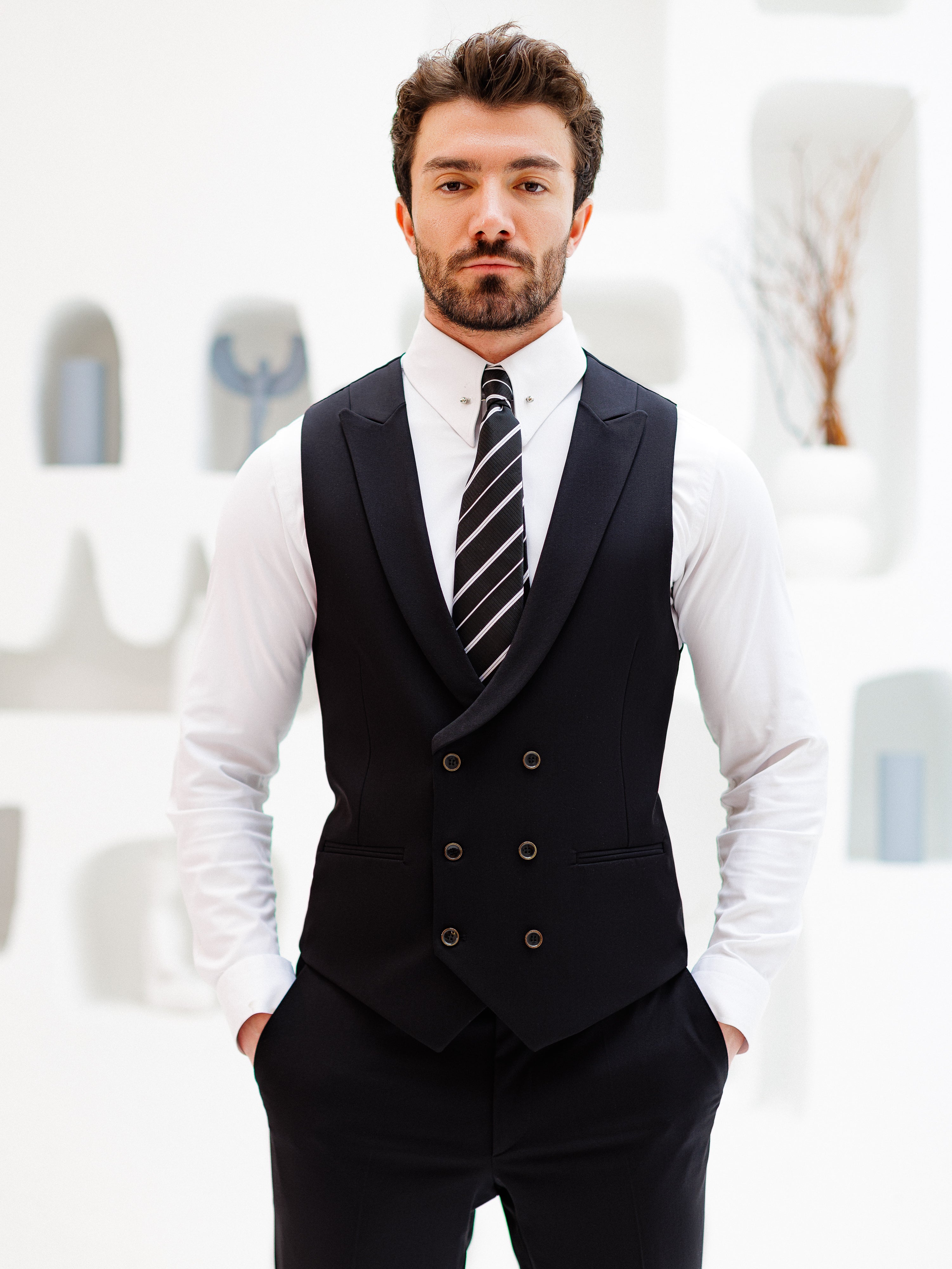 Black Slim-Fit Suit 3-Piece