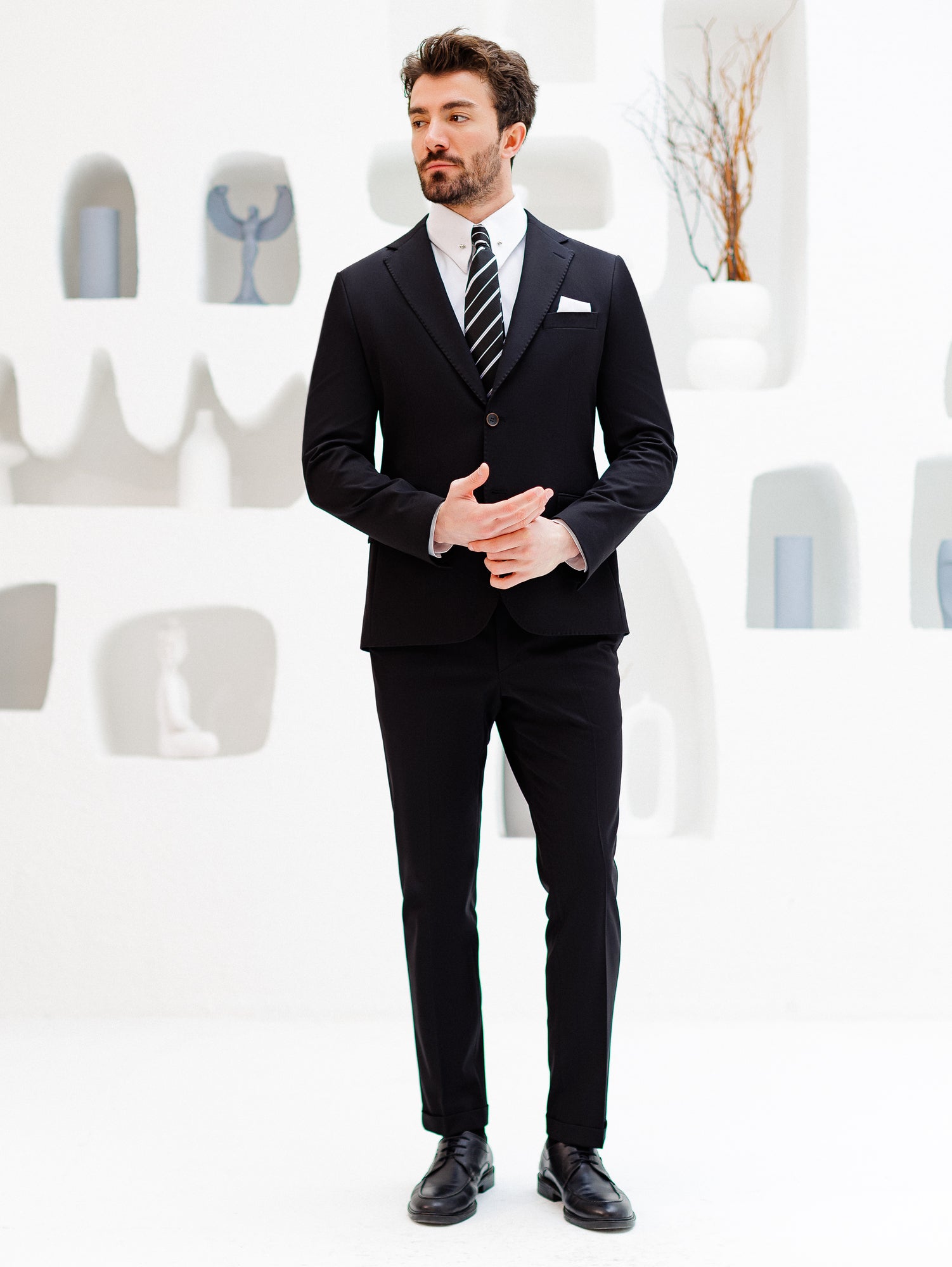 Black Slim-Fit Suit 3-Piece