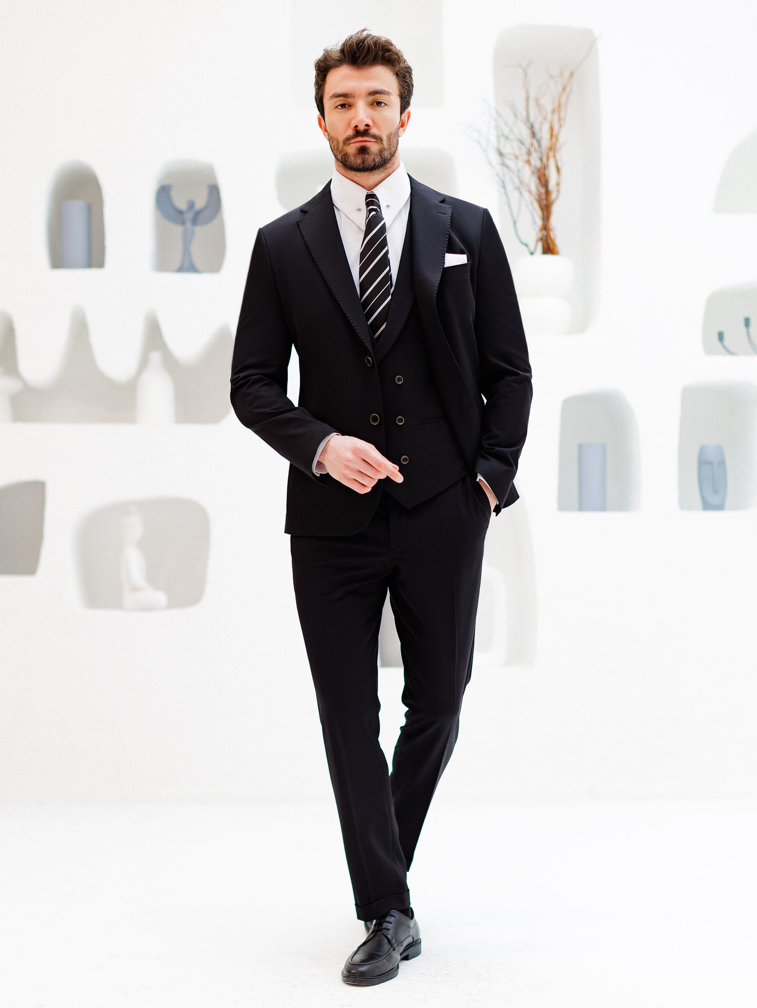 Black Slim-Fit Suit 3-Piece