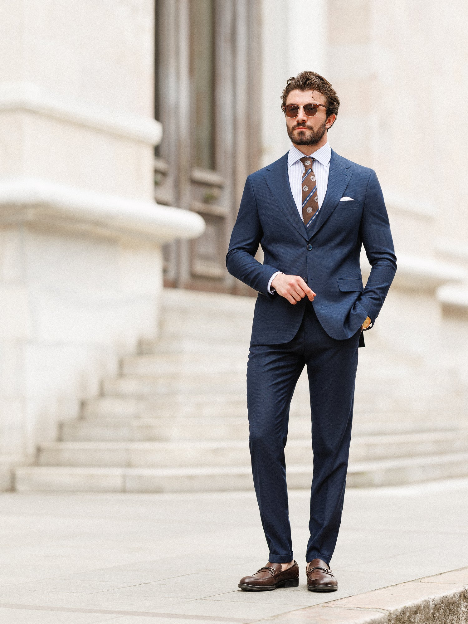 Navy Slim-Fit Suit 3-Piece