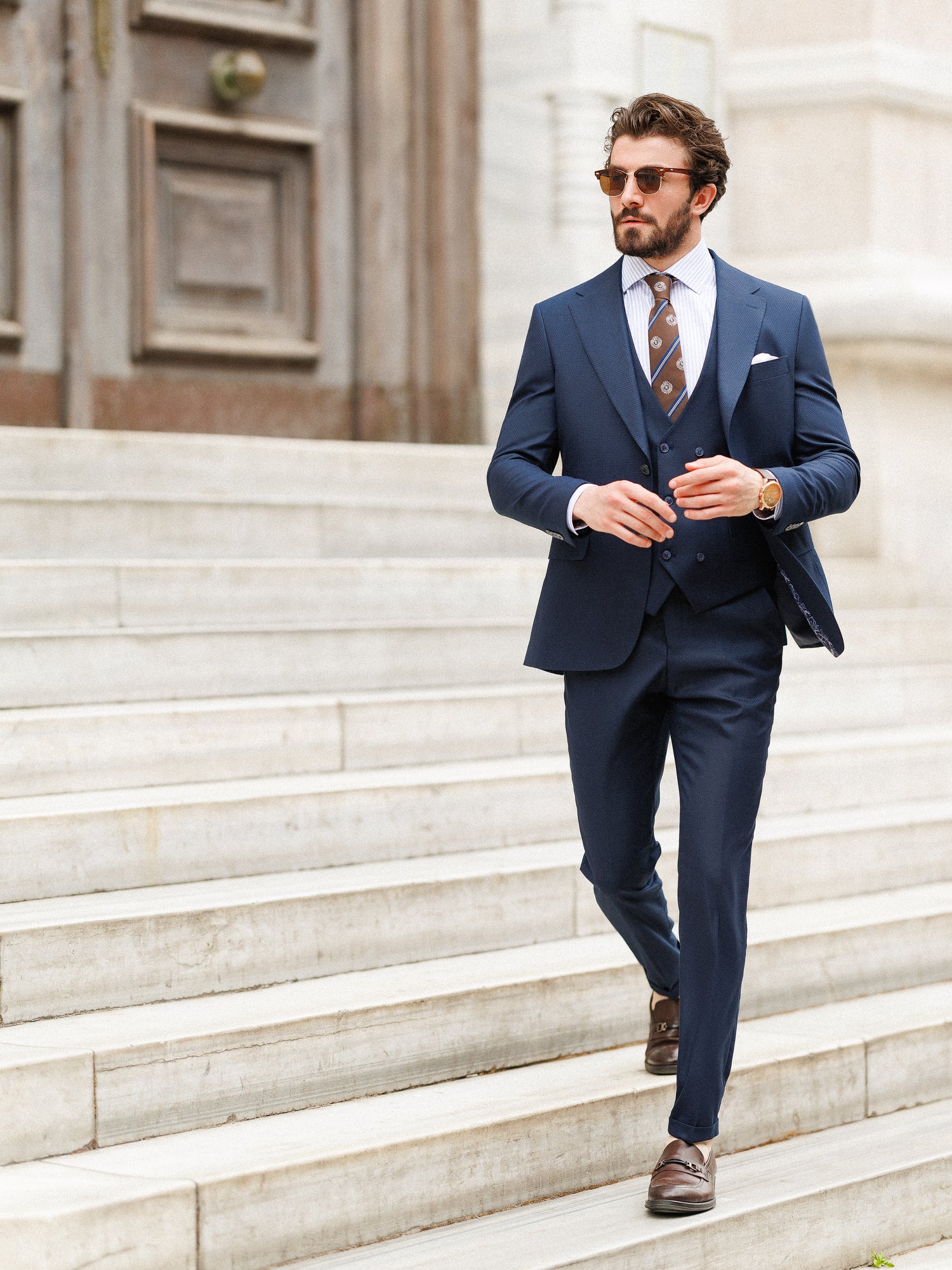 Navy Slim-Fit Suit 3-Piece