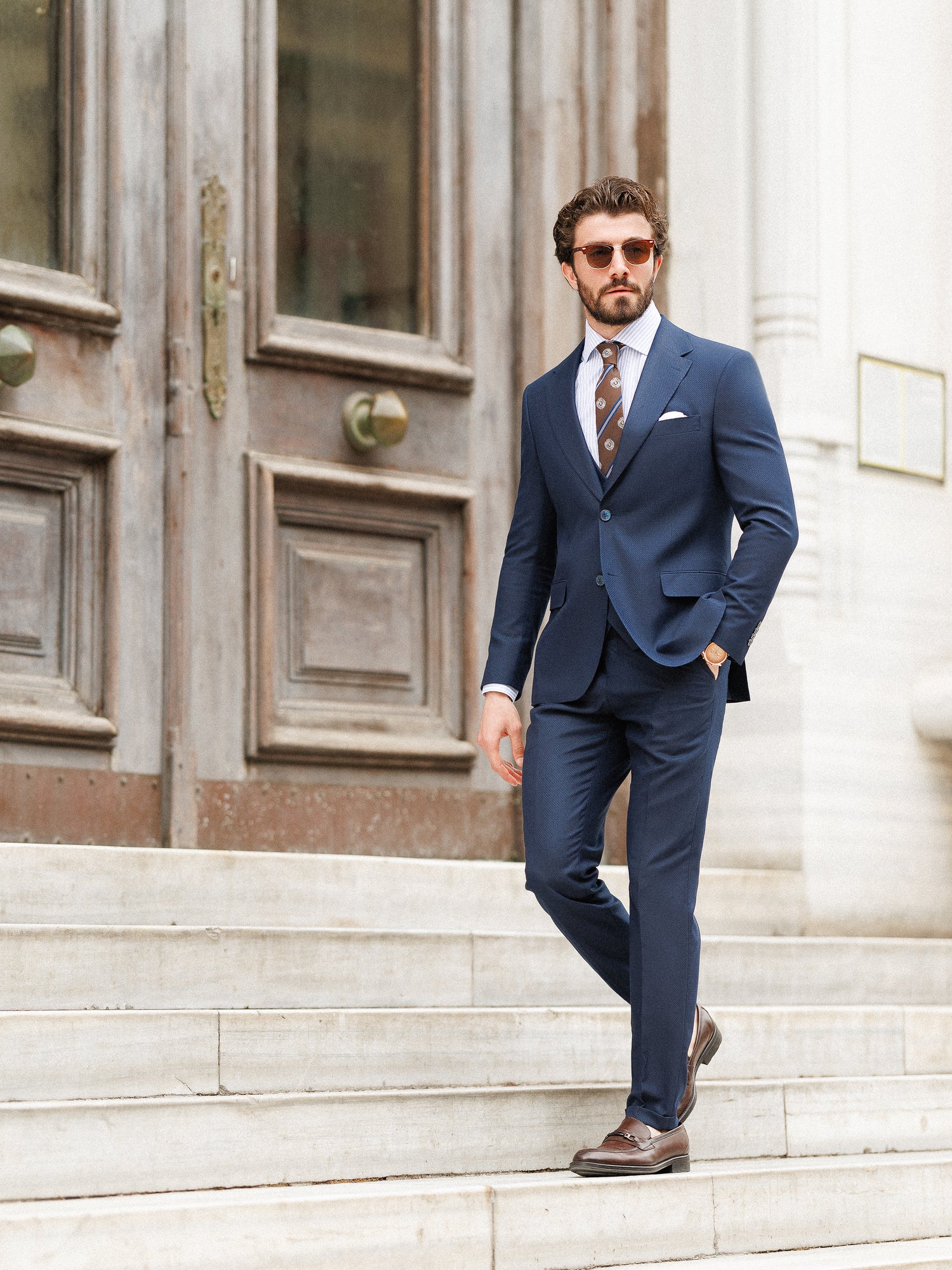Navy Slim-Fit Suit 3-Piece