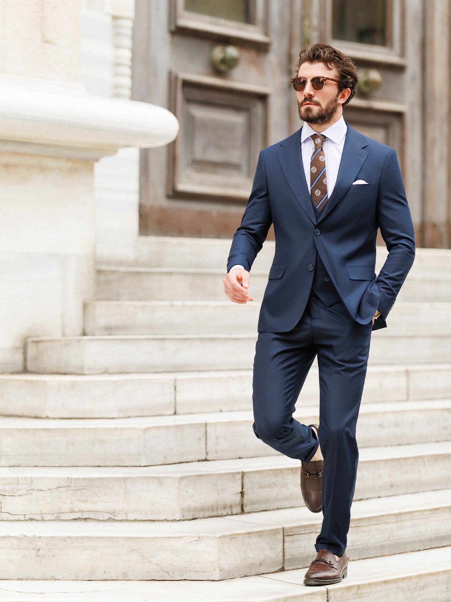 Navy Slim-Fit Suit 3-Piece