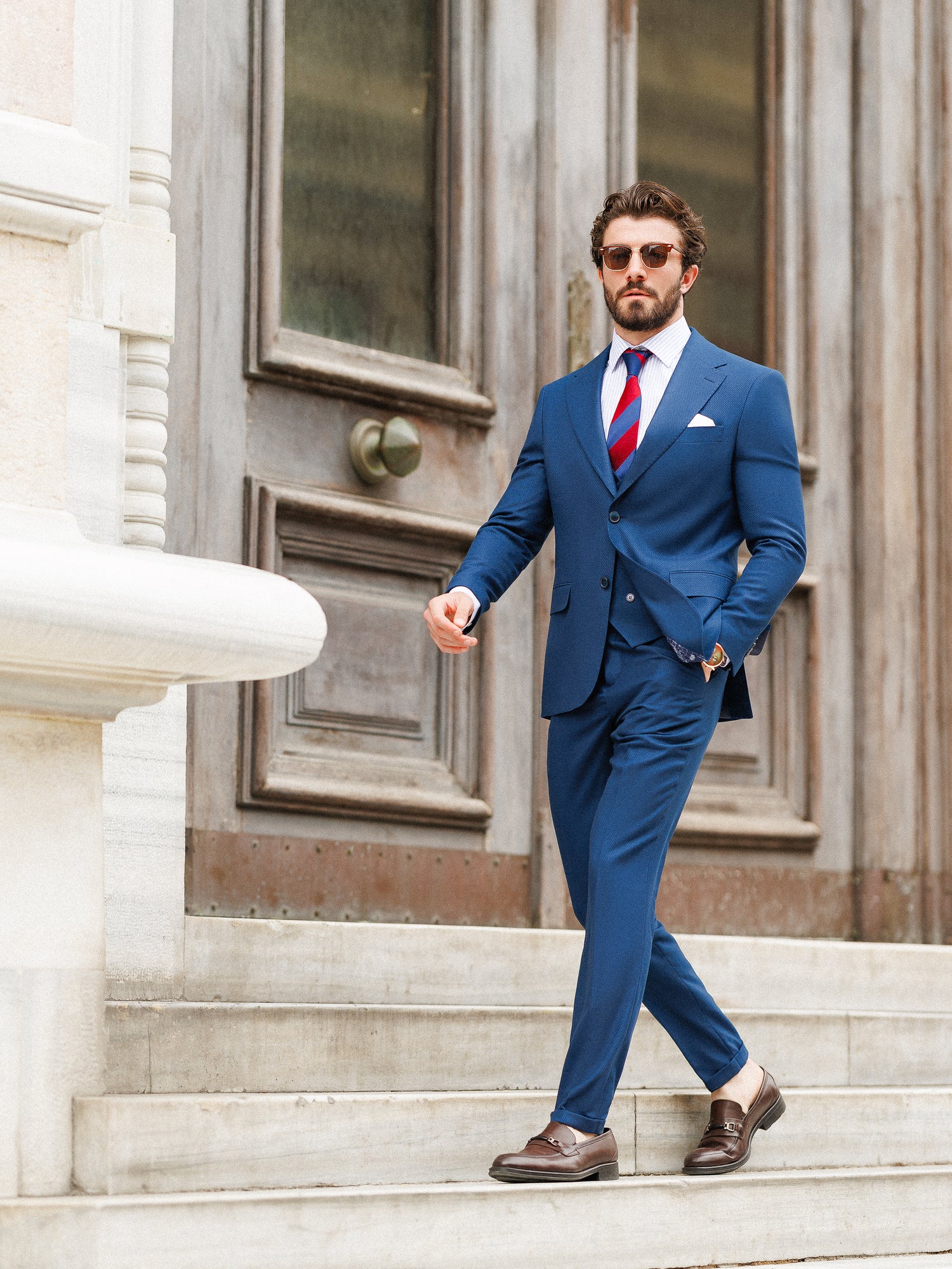 Blue Slim-Fit Suit 3-Piece