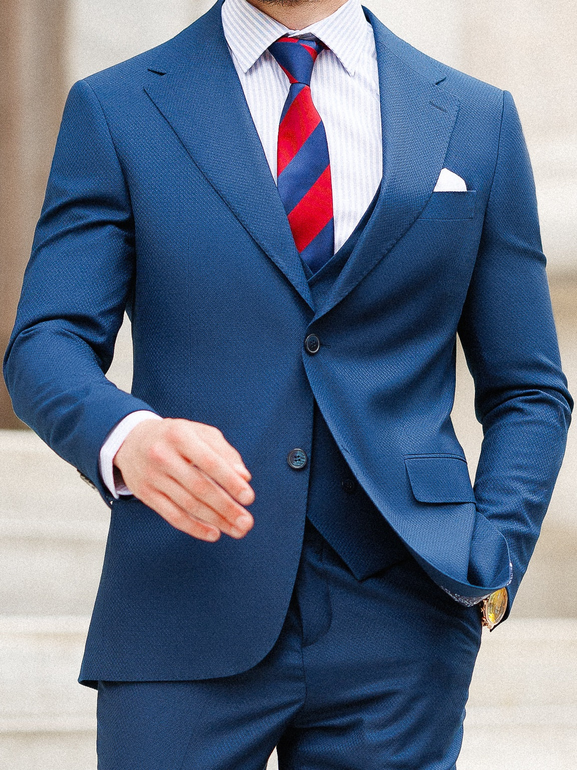Blue Slim-Fit Suit 3-Piece