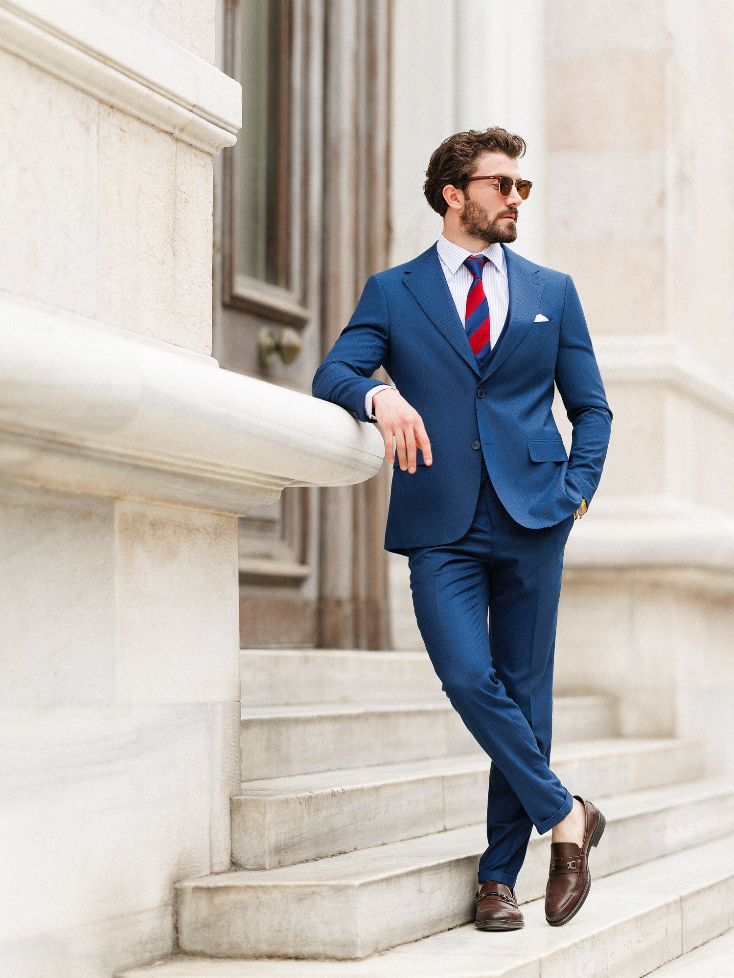 Blue Slim-Fit Suit 3-Piece