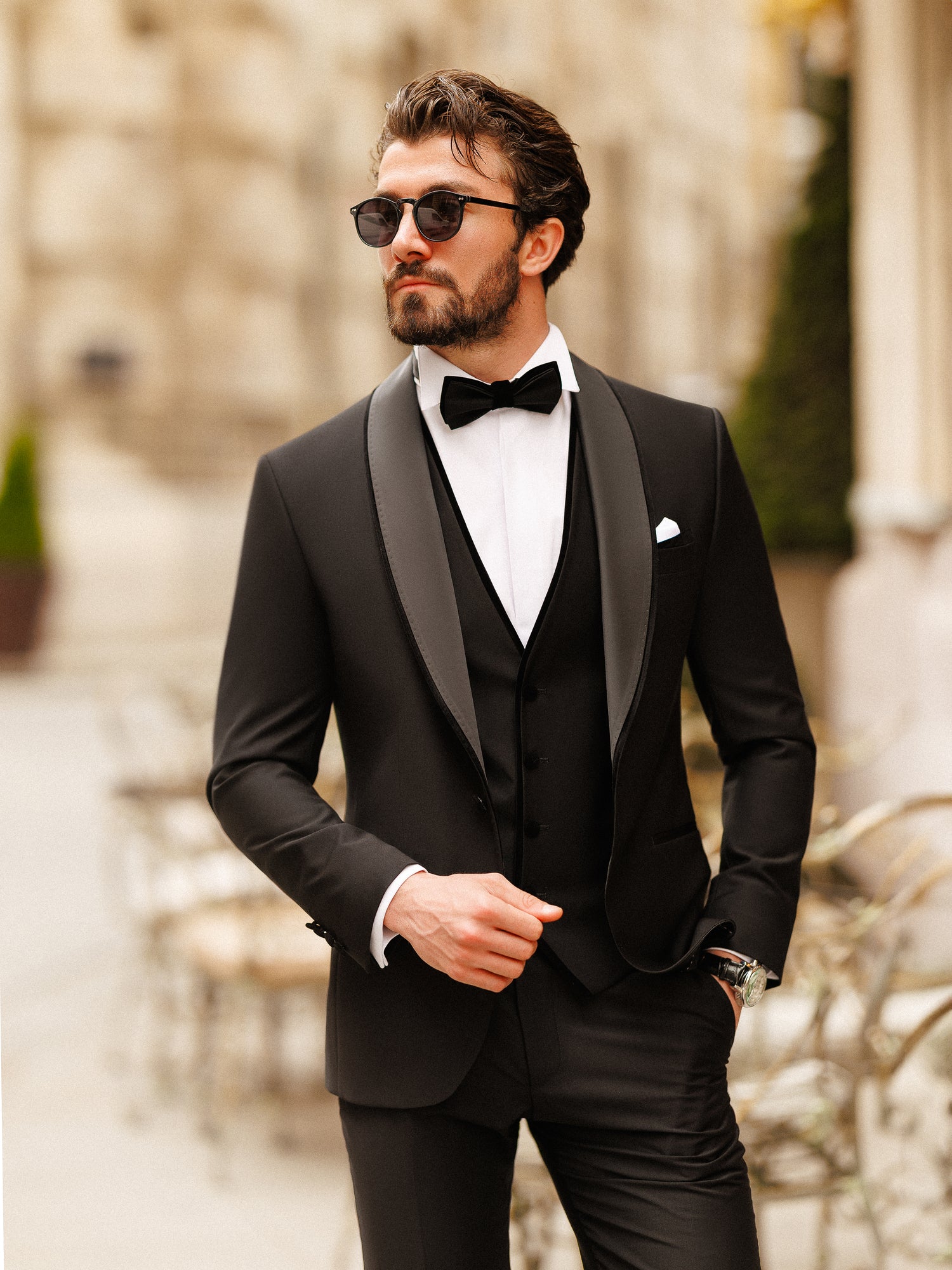 Black Slim-Fit Tuxedo 3-Piece