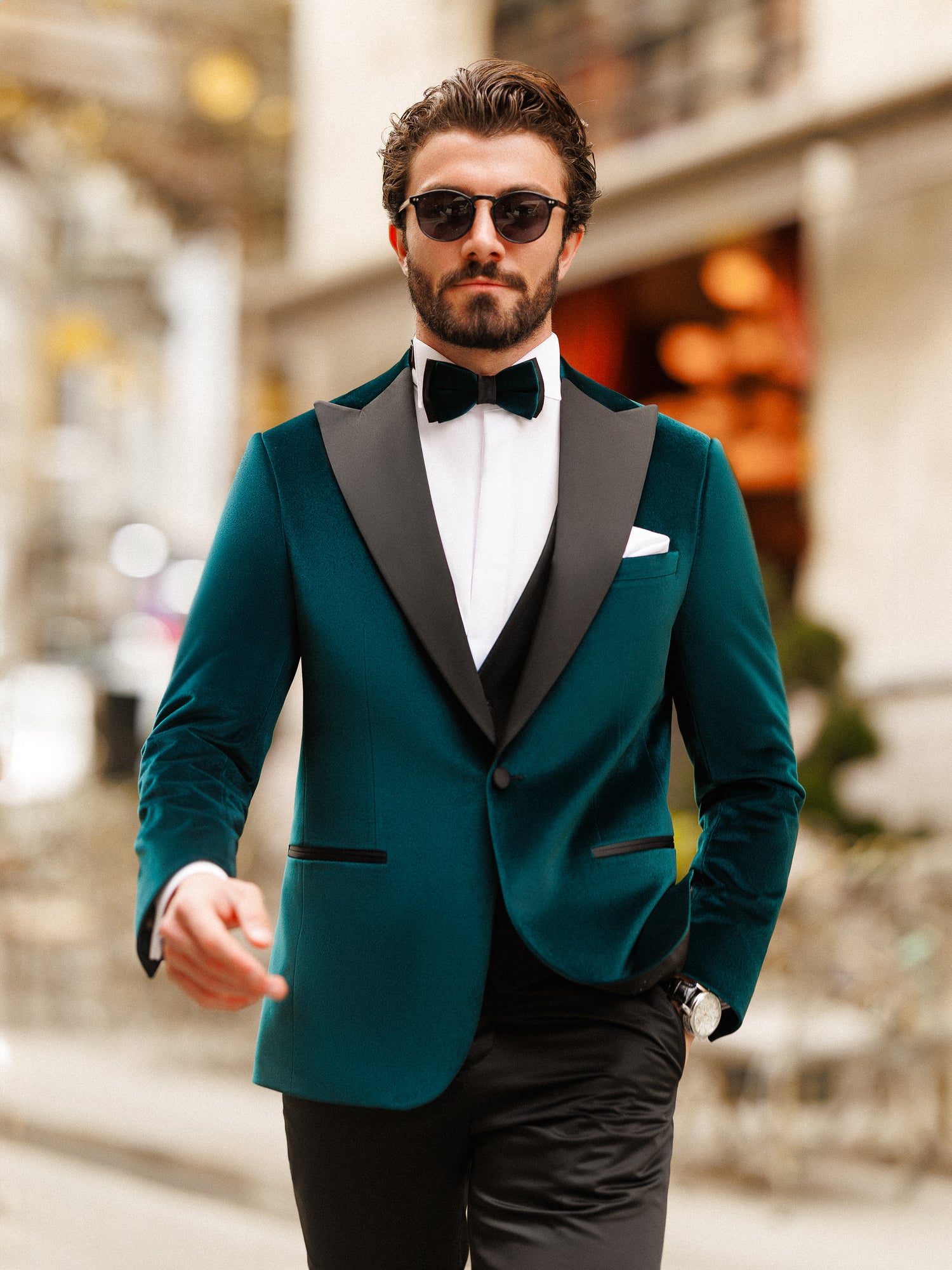 Emerald Velvet Slim-Fit Tuxedo 3-Piece