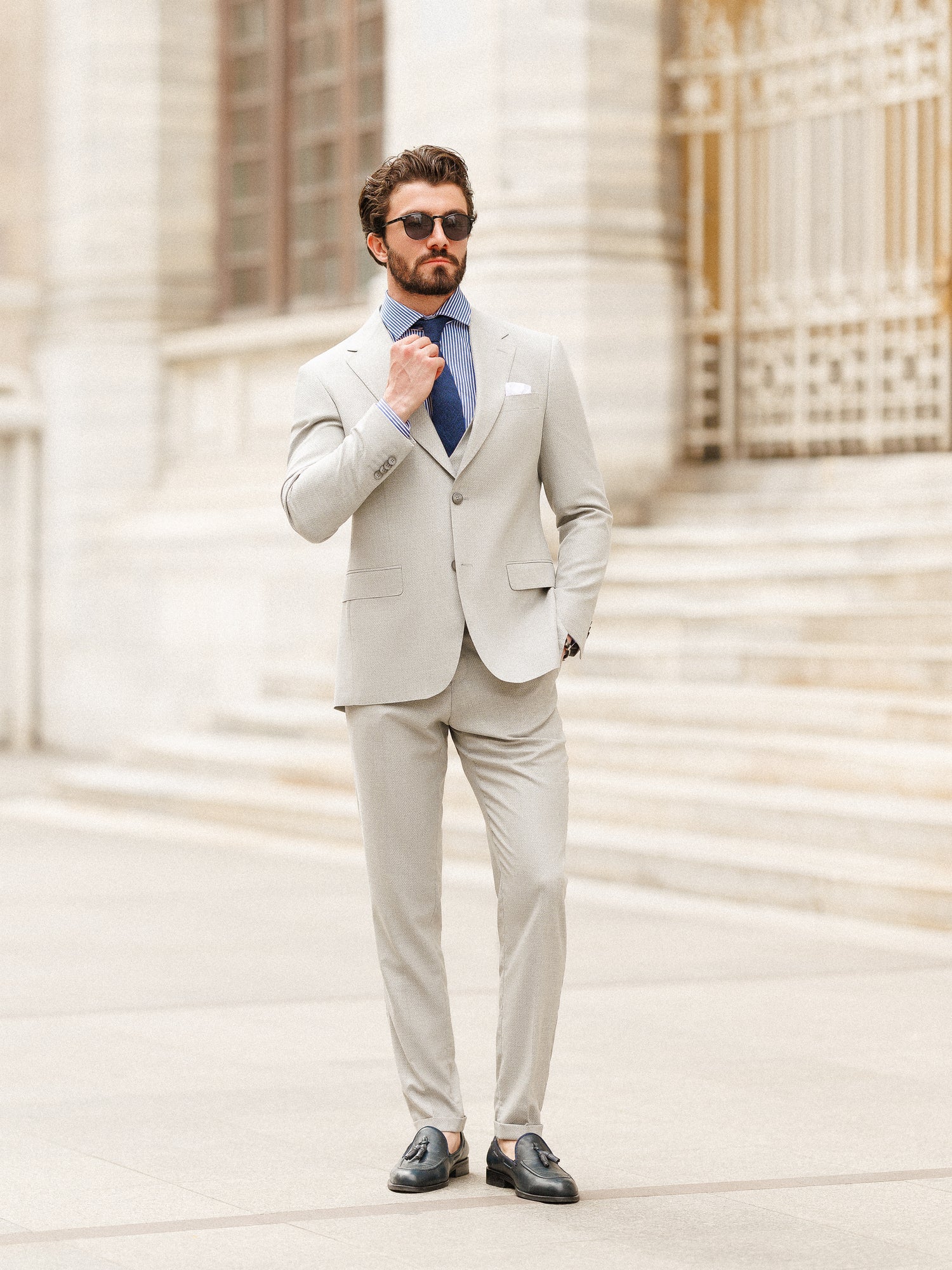 Grey Slim-Fit Suit 3-Piece
