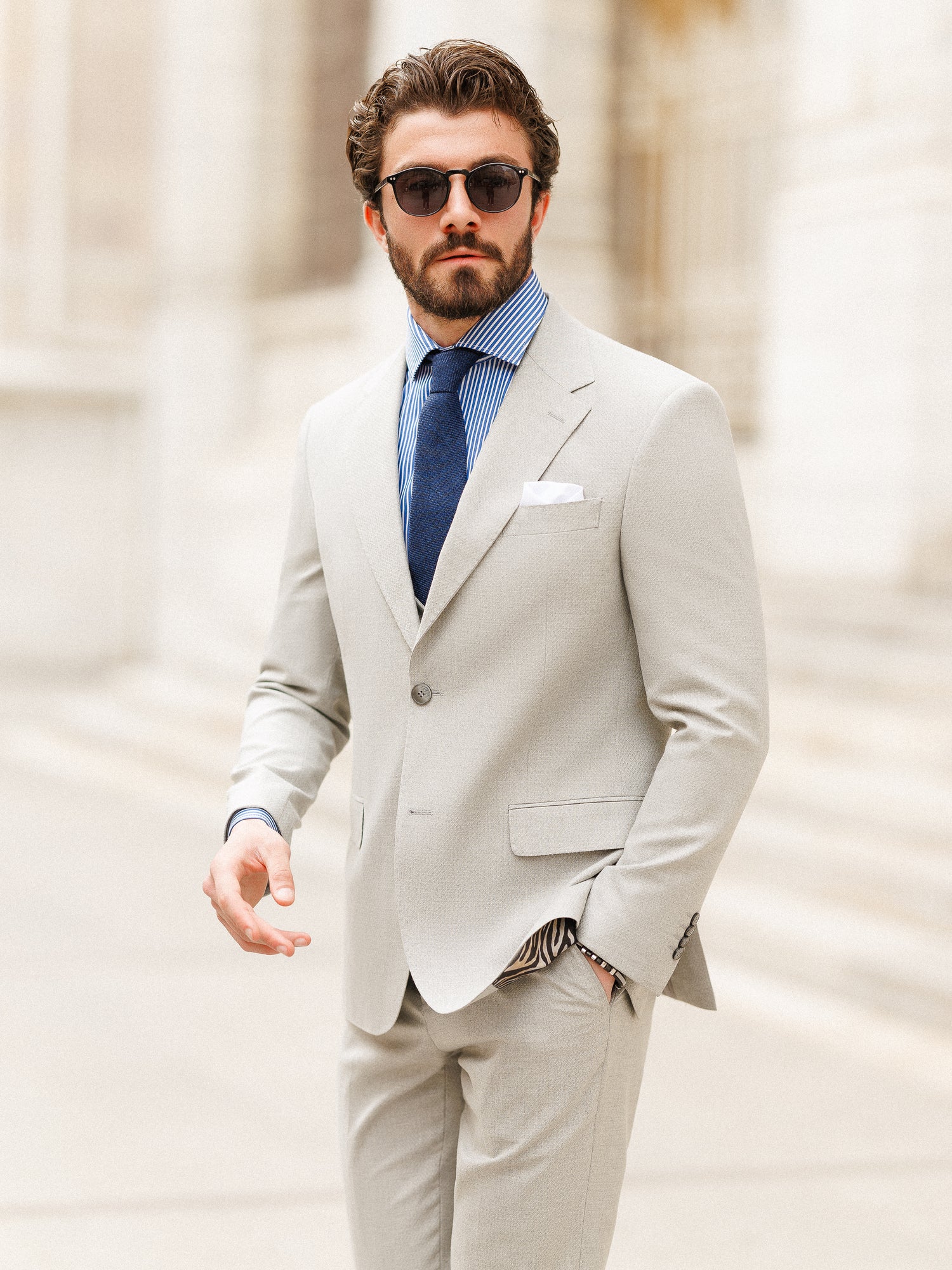 Grey Slim-Fit Suit 3-Piece