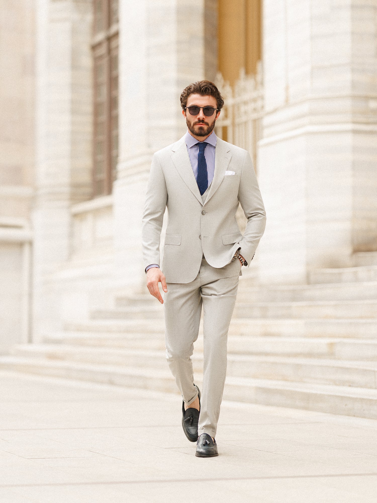 Grey Slim-Fit Suit 3-Piece