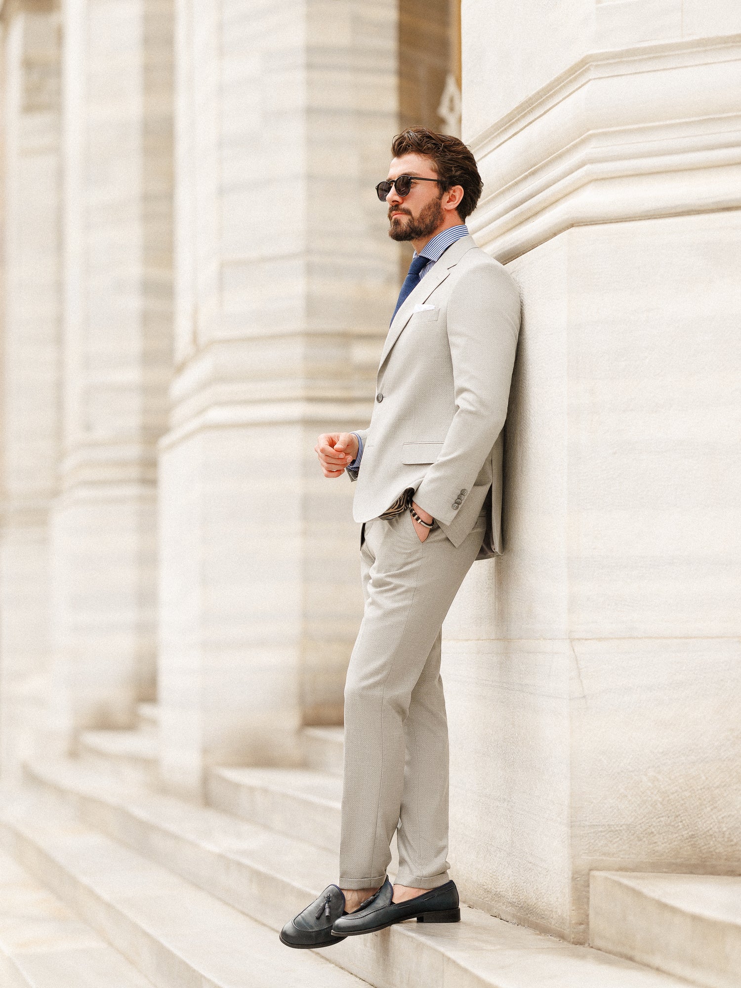 Grey Slim-Fit Suit 3-Piece