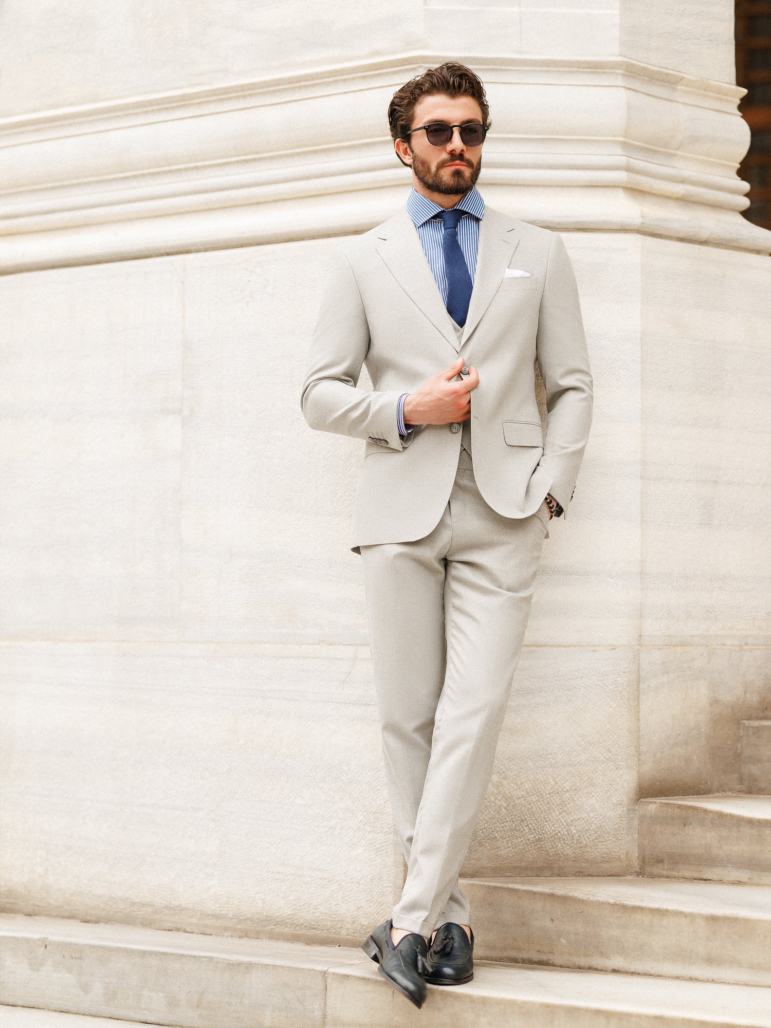 Grey Slim-Fit Suit 3-Piece
