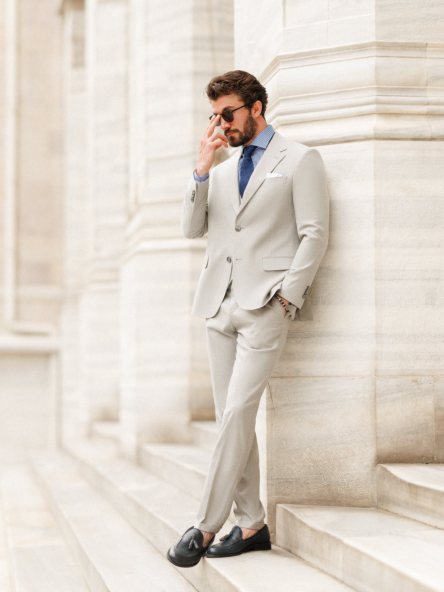 Grey Slim-Fit Suit 3-Piece