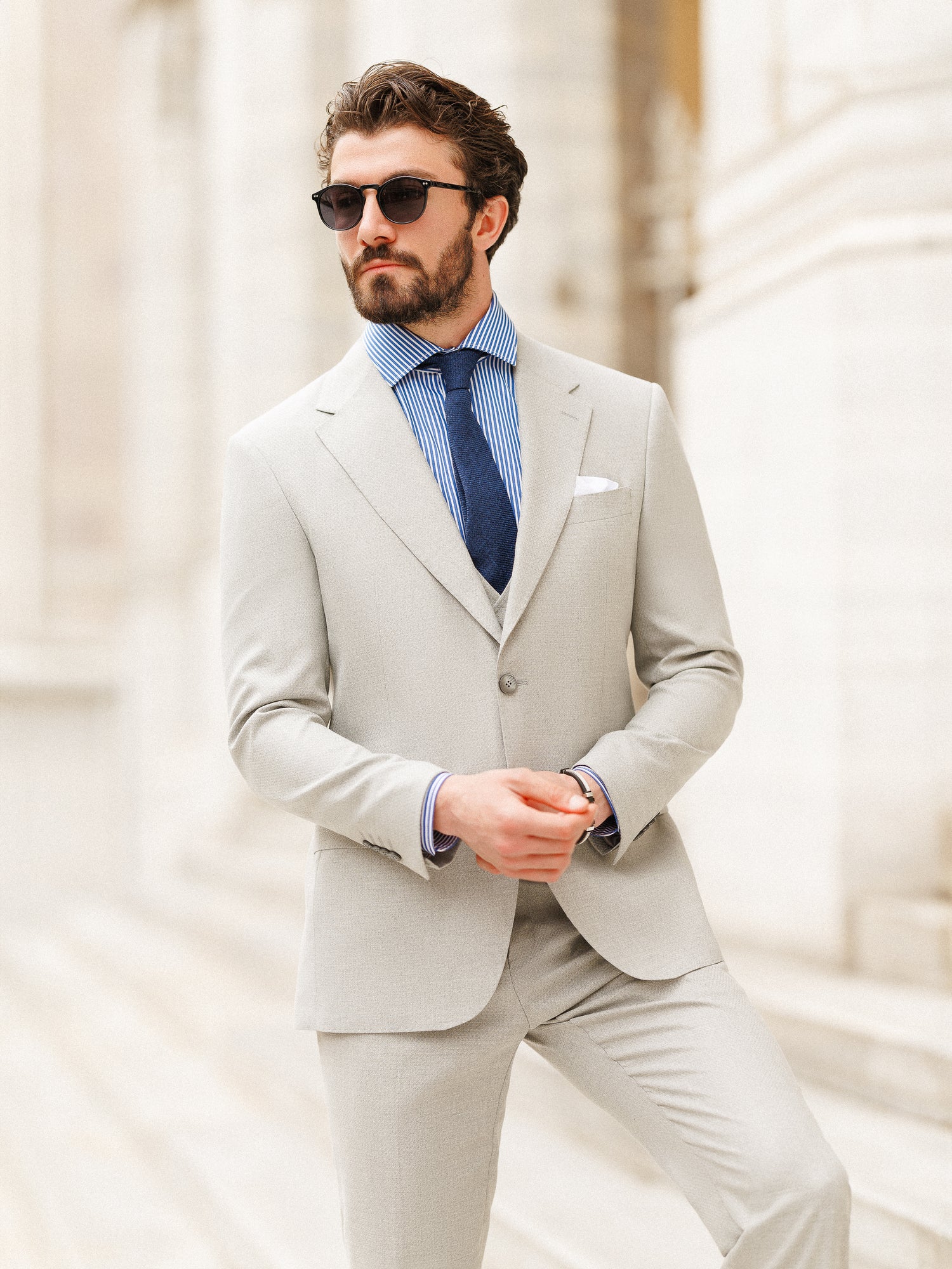 Grey Slim-Fit Suit 3-Piece