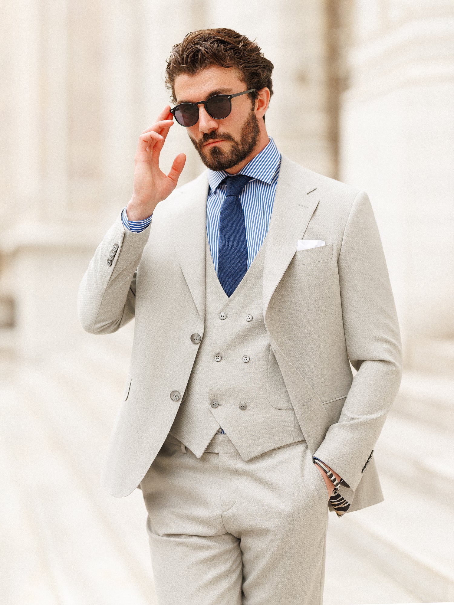Grey Slim-Fit Suit 3-Piece