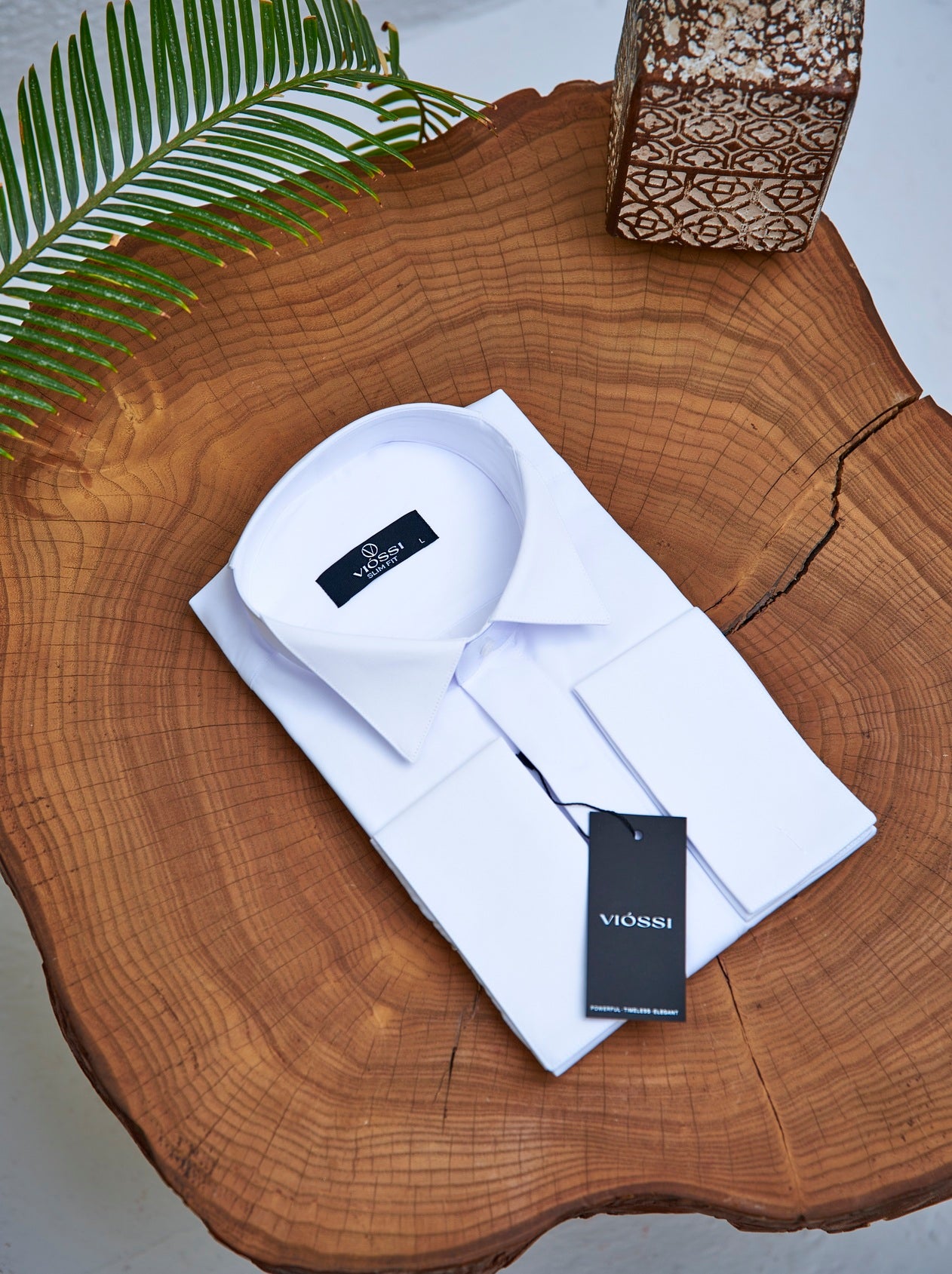 White Slim-Fit Tuxedo Shirt