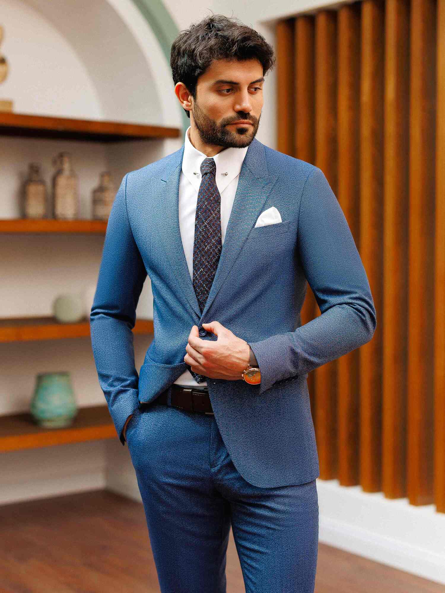 Blue Slim-Fit Suit 2-Piece
