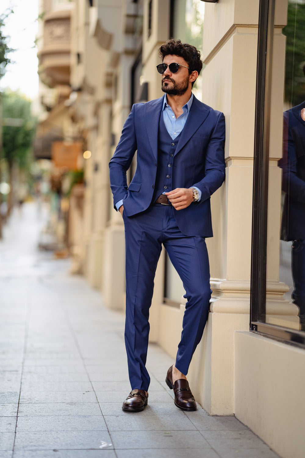Blue Slim-Fit Suit 3-Piece