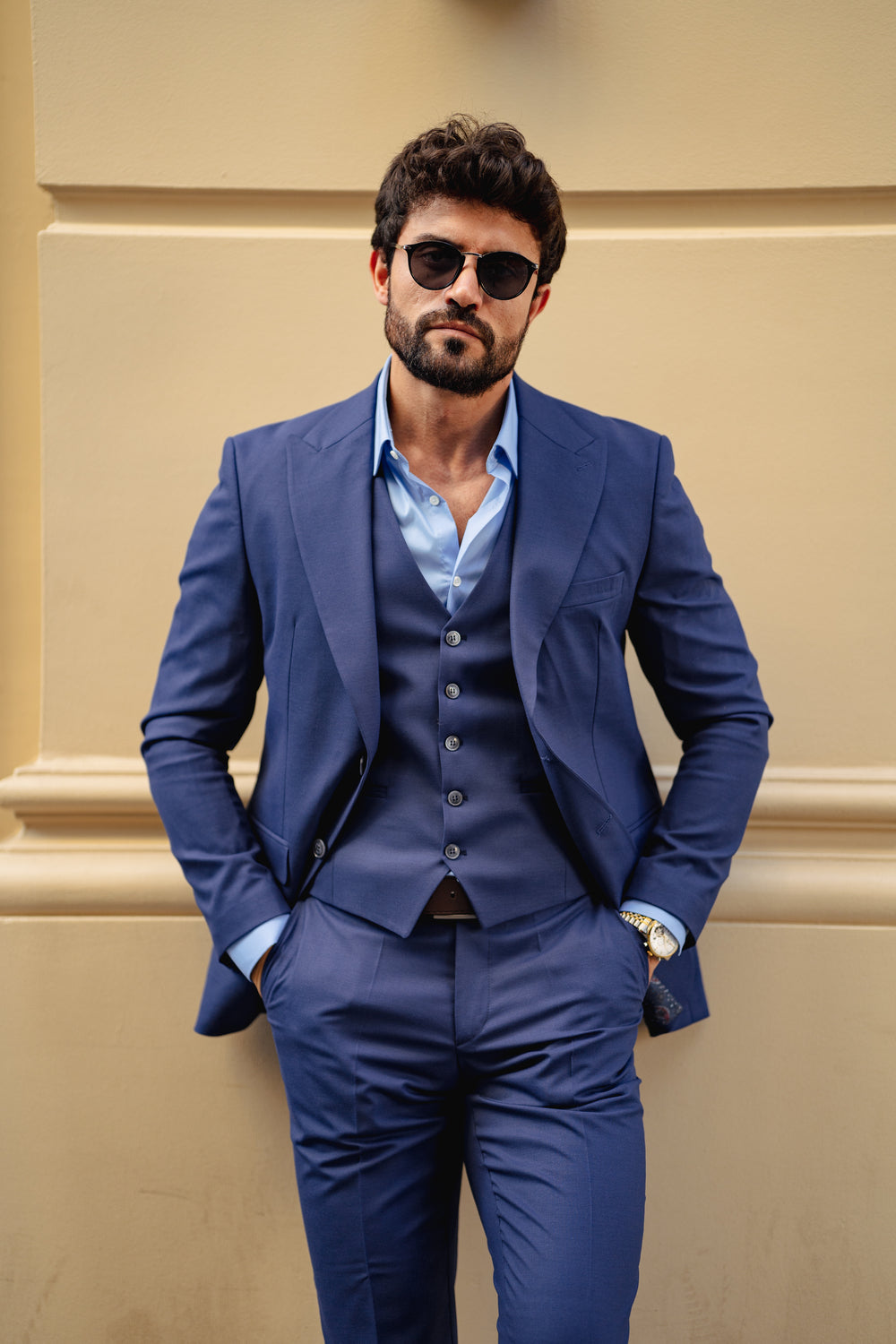 Blue Slim-Fit Suit 3-Piece
