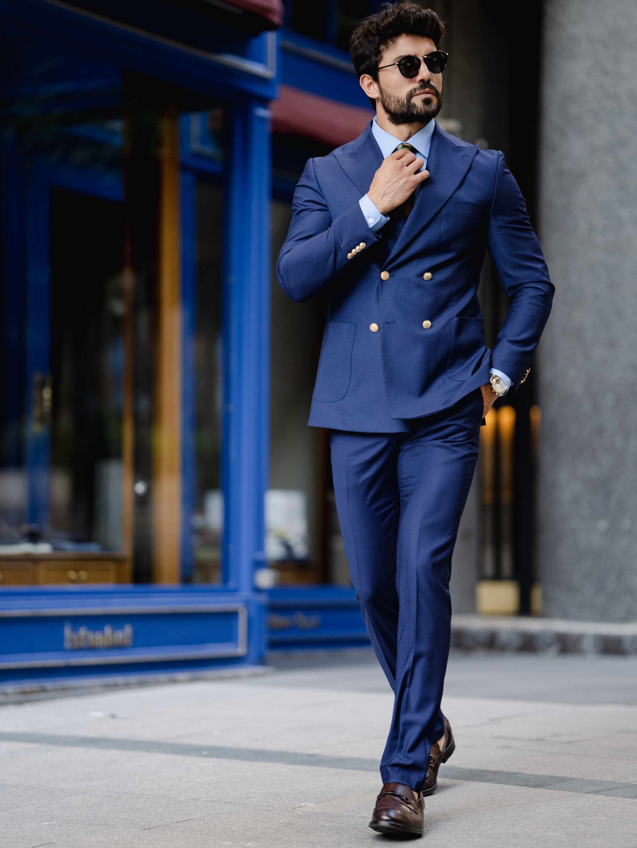 Navy Double Breasted Suit 2-Piece