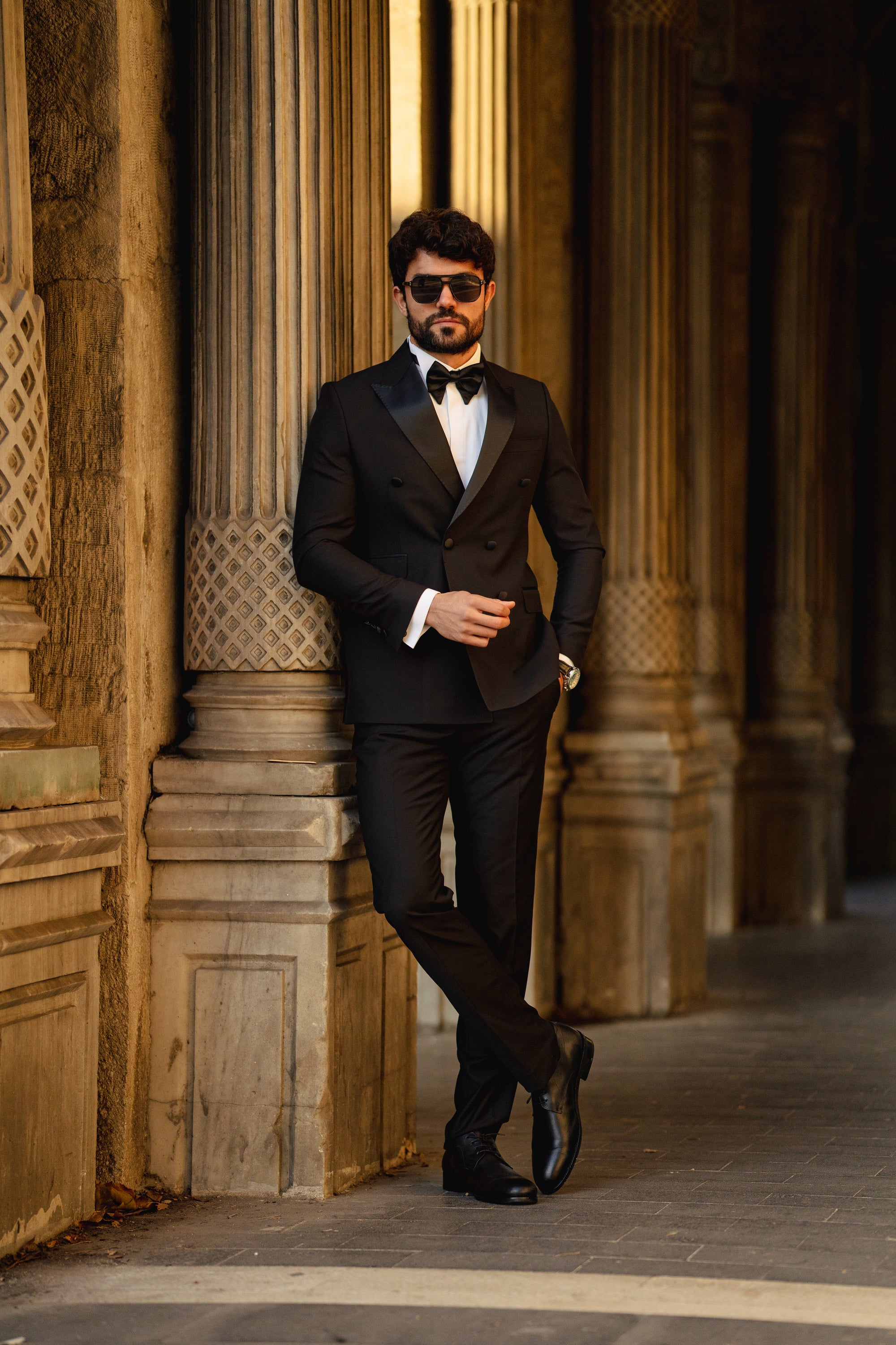 Black Double Breasted Tuxedo 2-Piece