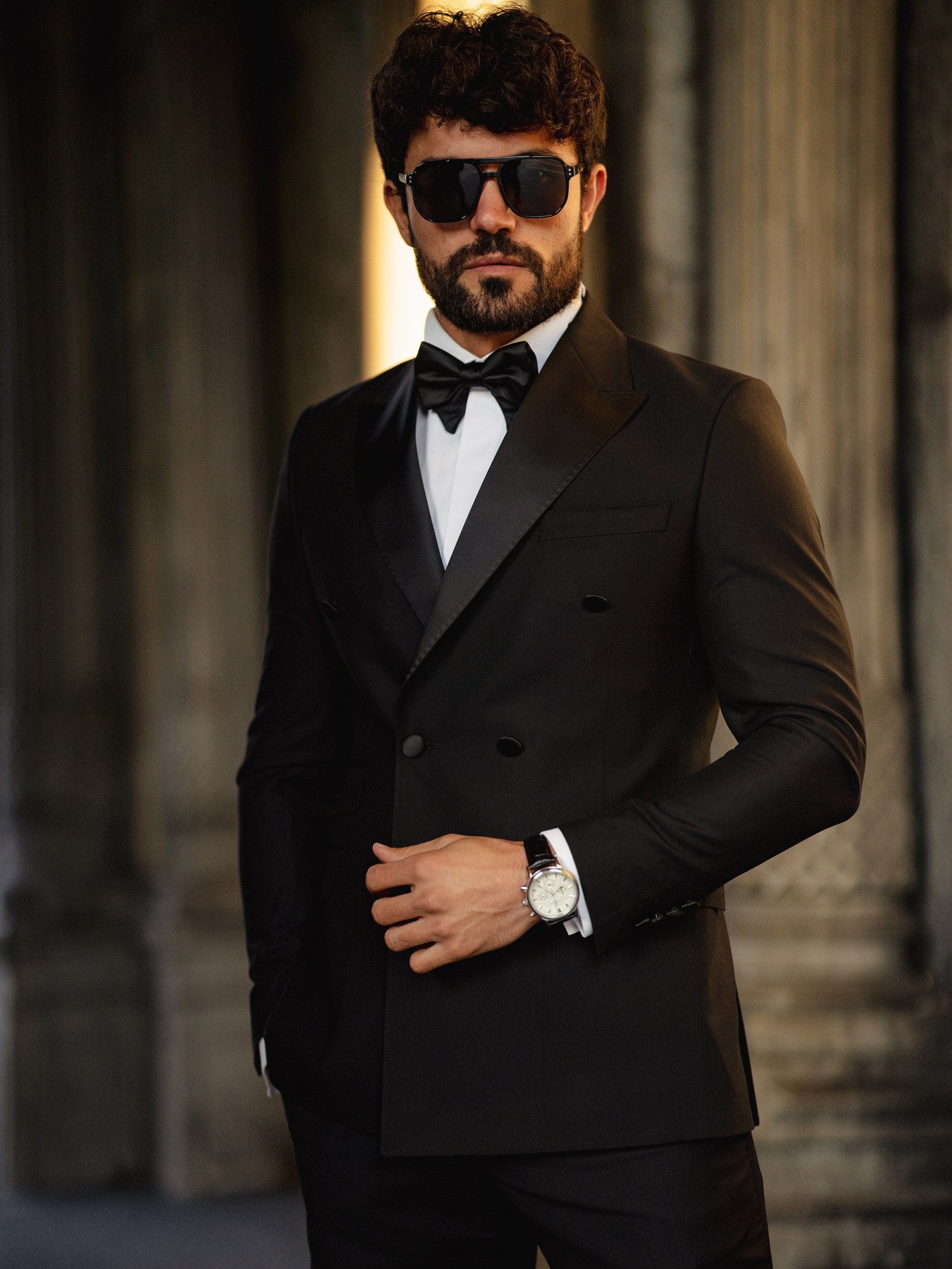 Black Double Breasted Tuxedo 2-Piece