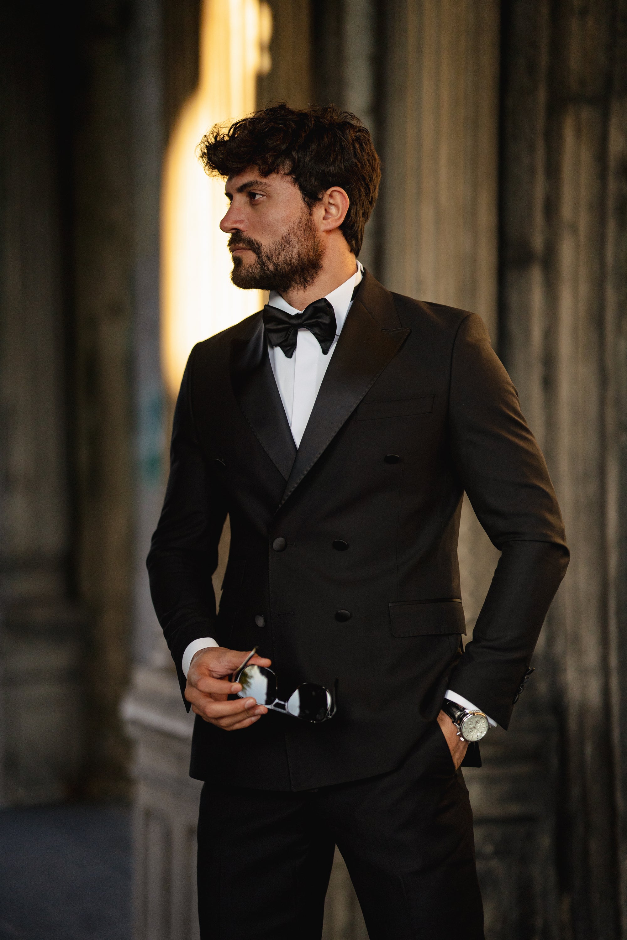 Black Double Breasted Tuxedo 2-Piece