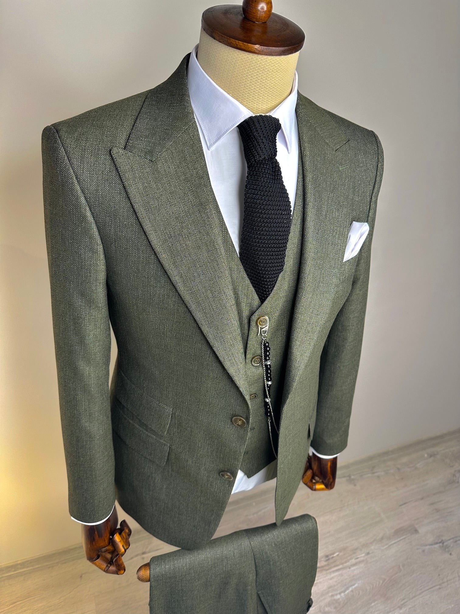 Khaki Slim-Fit Suit 3-Piece
