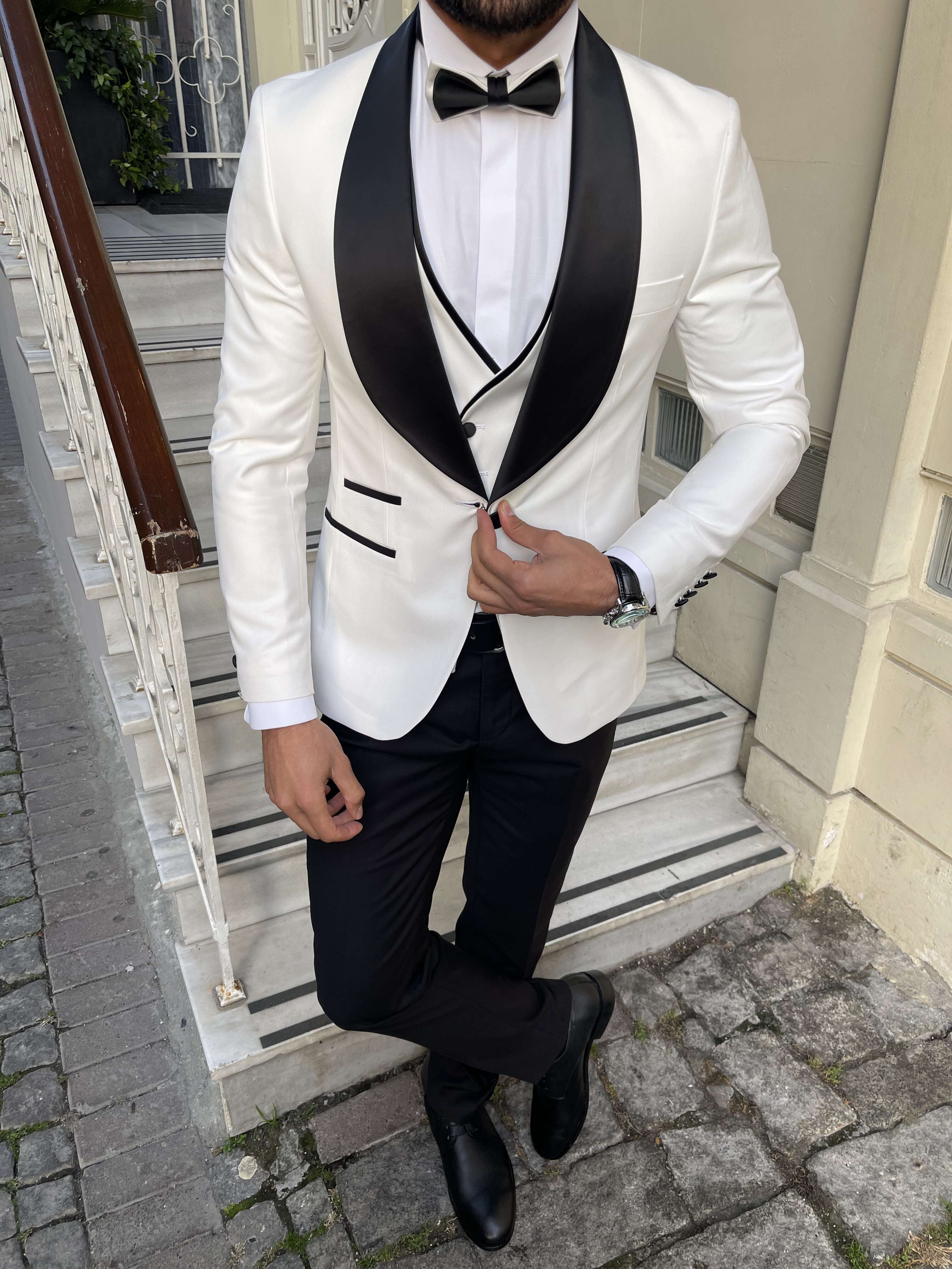 White Slim-Fit Tuxedo 3-Piece