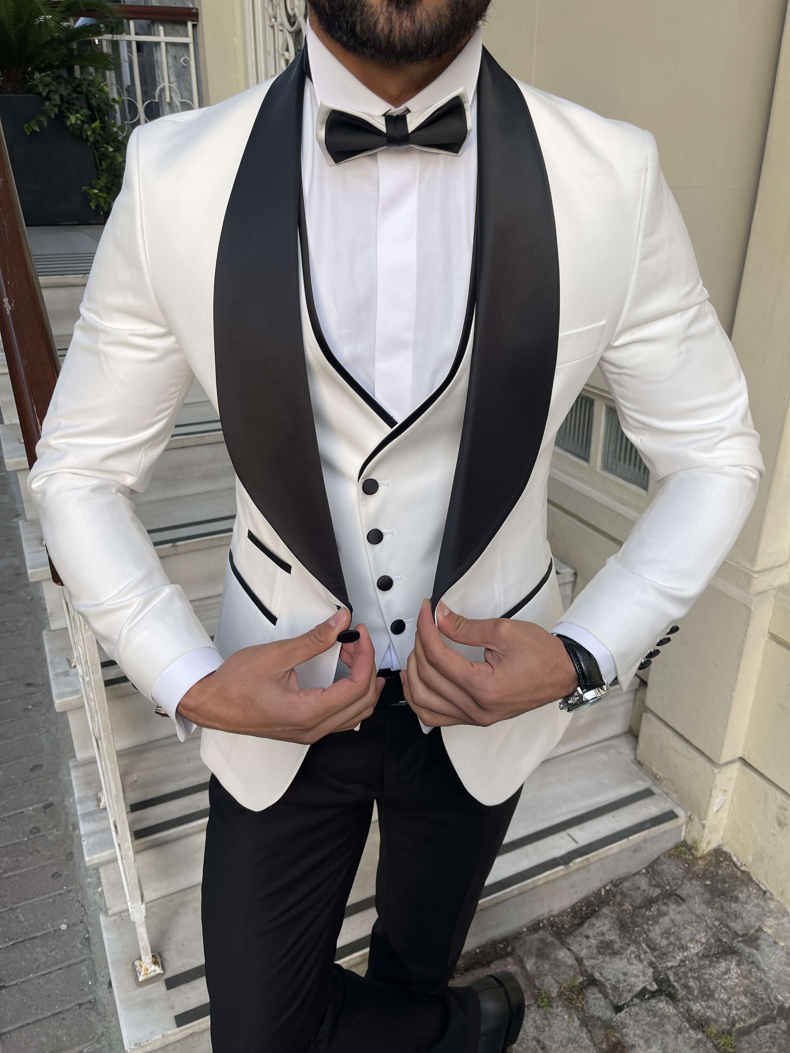 White Slim-Fit Tuxedo 3-Piece