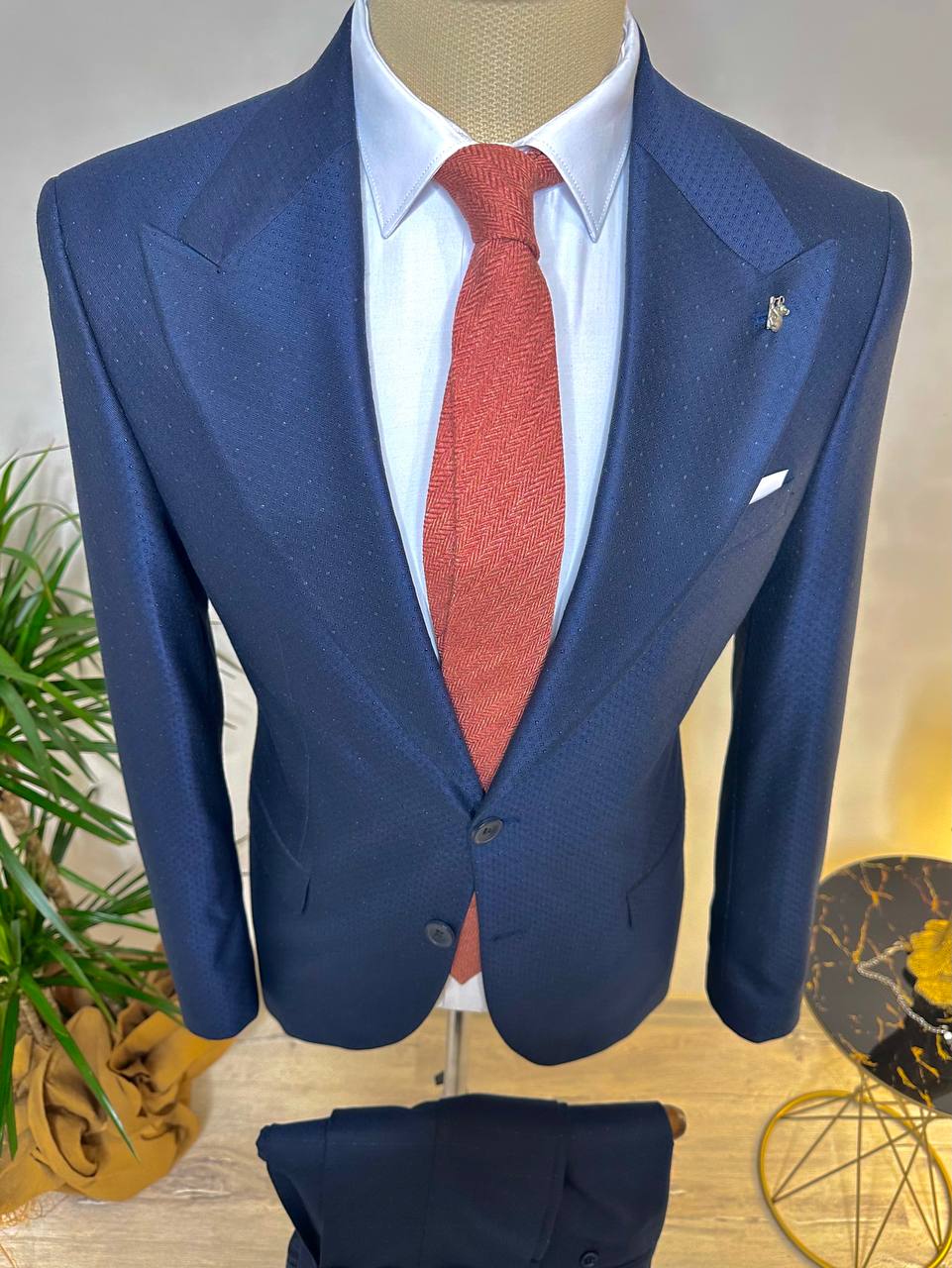 Navy Slim-Fit Suit 2-Piece