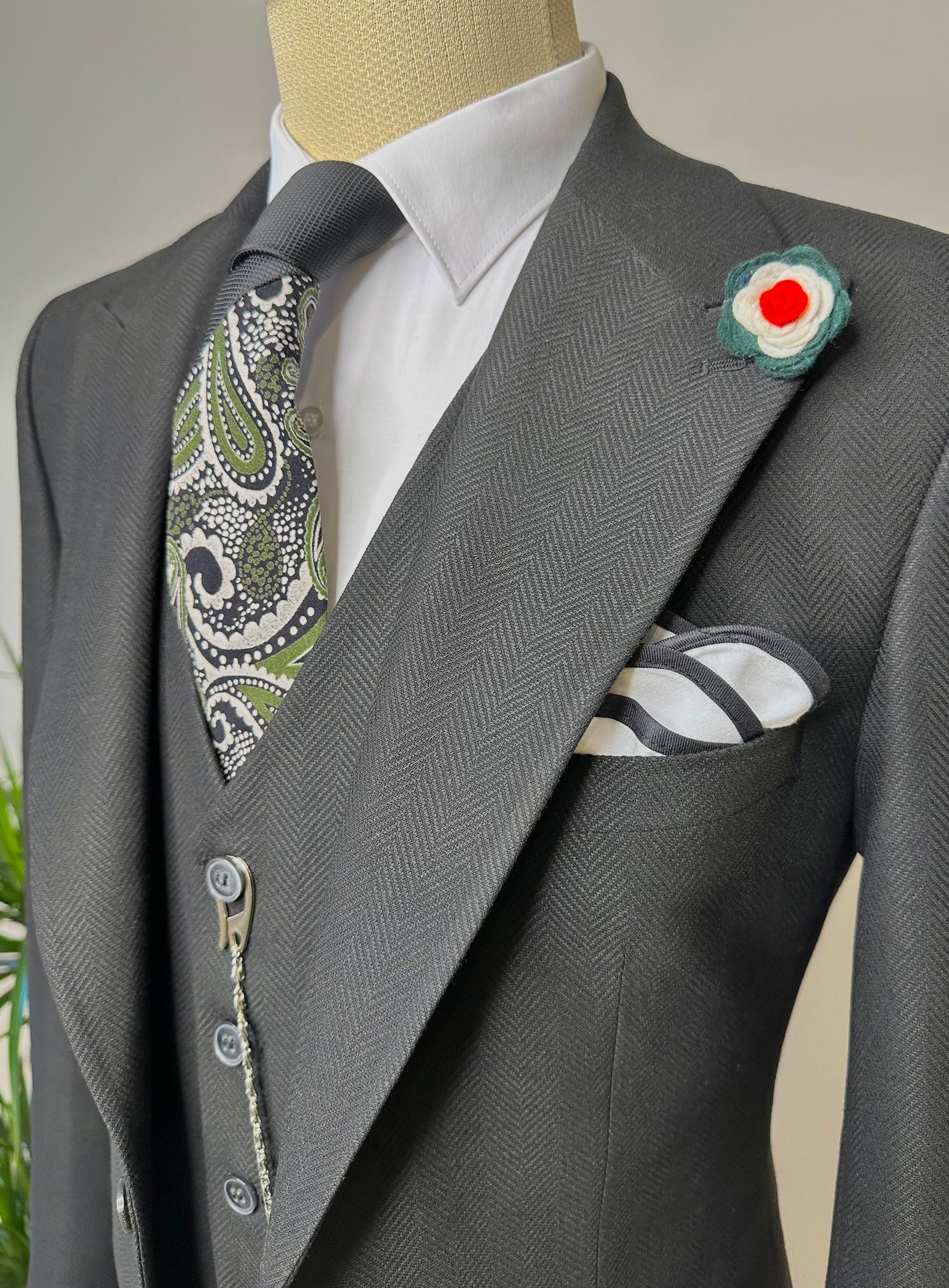 Black Slim-Fit Suit 3-Piece