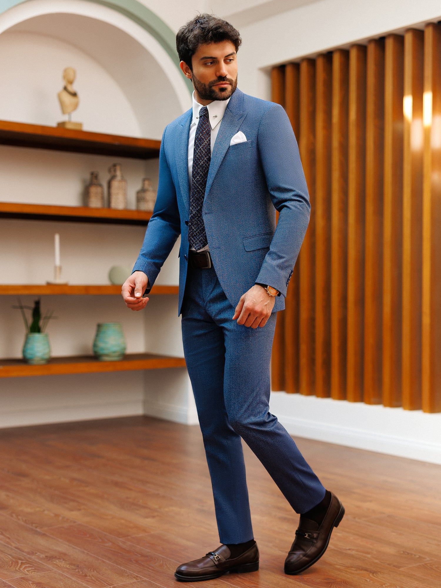 Blue Slim-Fit Suit 2-Piece