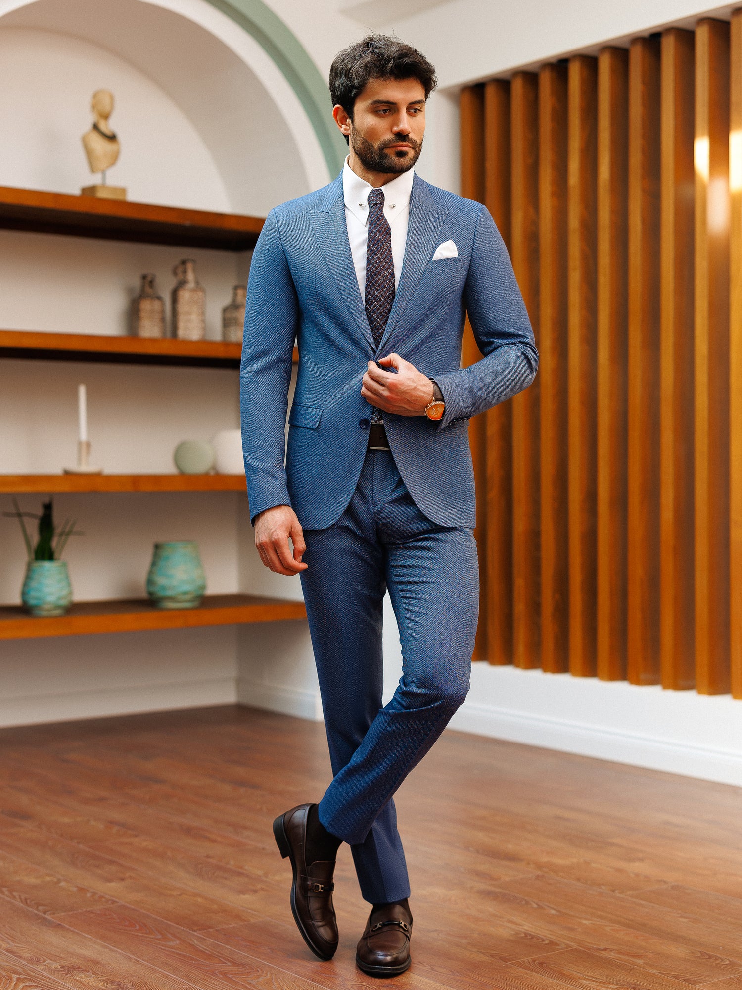 Blue Slim-Fit Suit 2-Piece