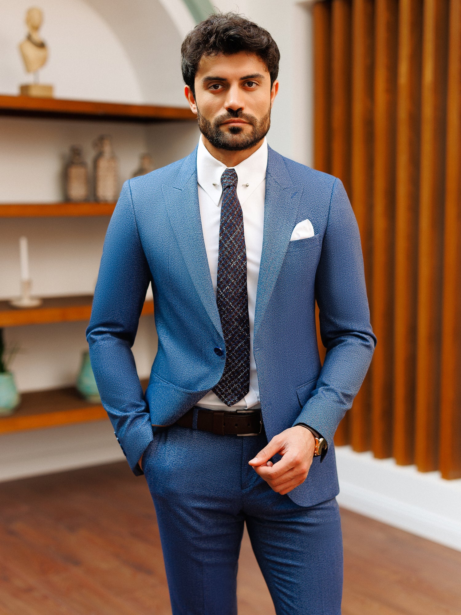 Blue Slim-Fit Suit 2-Piece