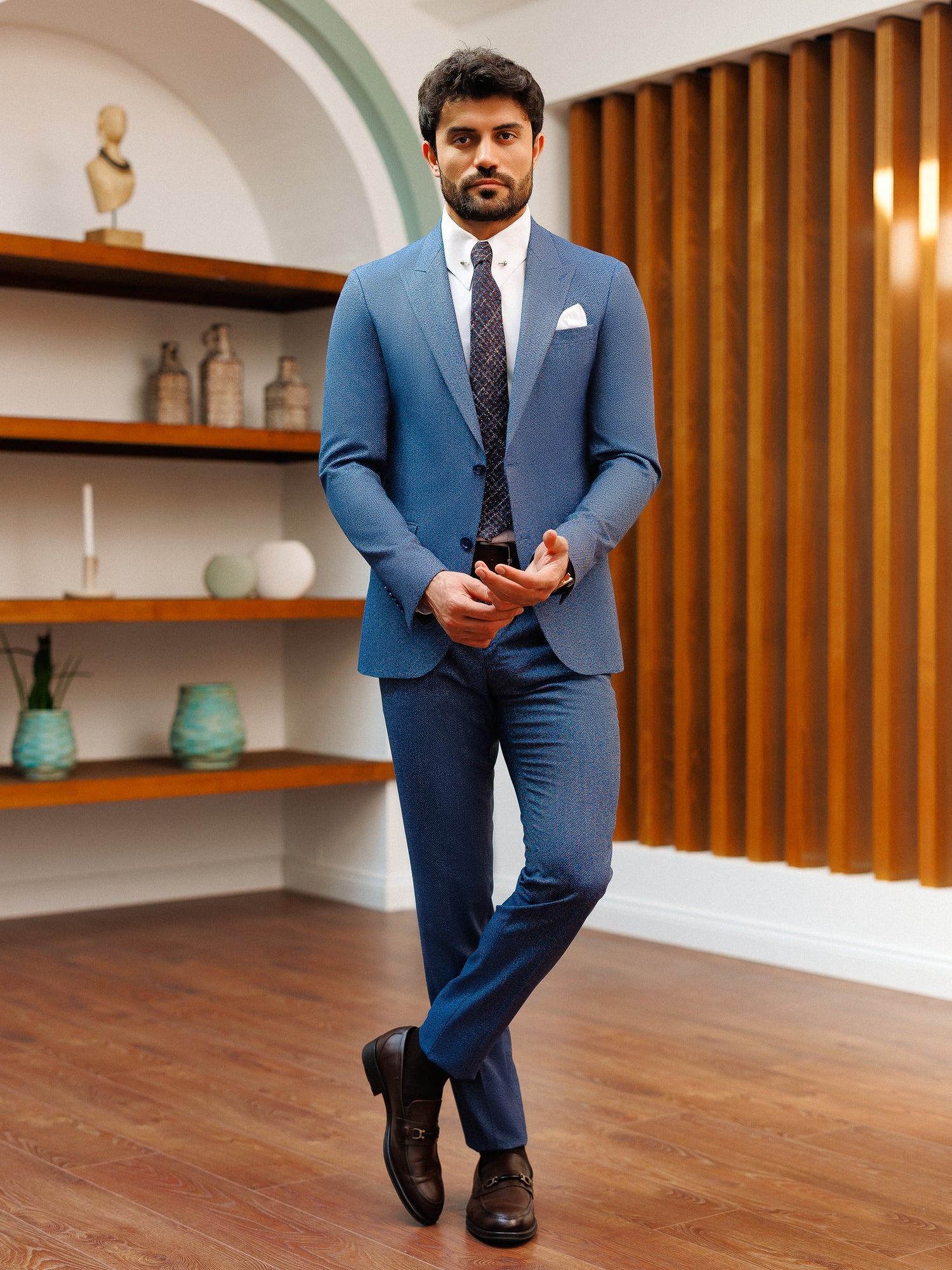 Blue Slim-Fit Suit 2-Piece