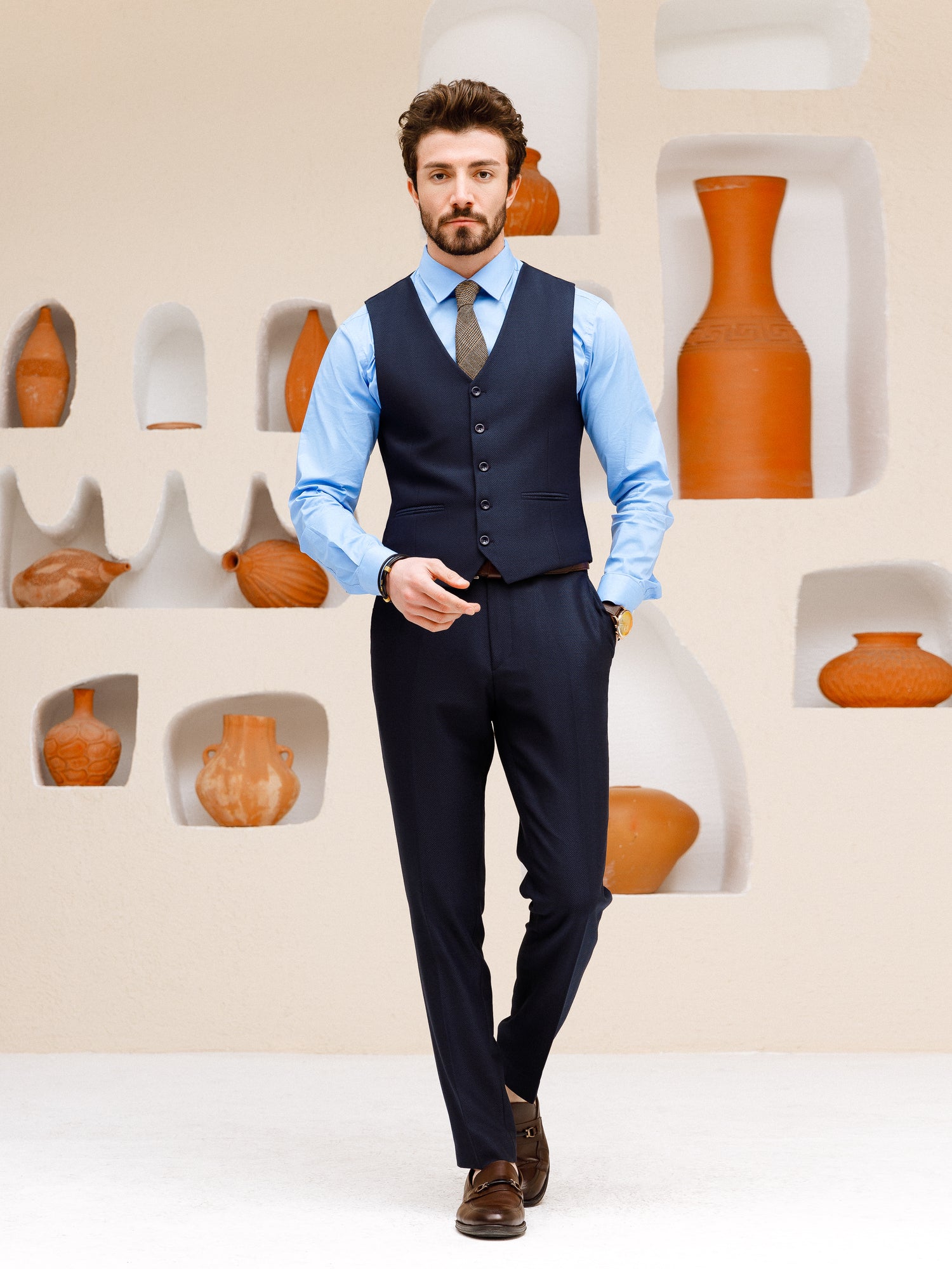 Navy Slim-Fit Suit 3-Piece