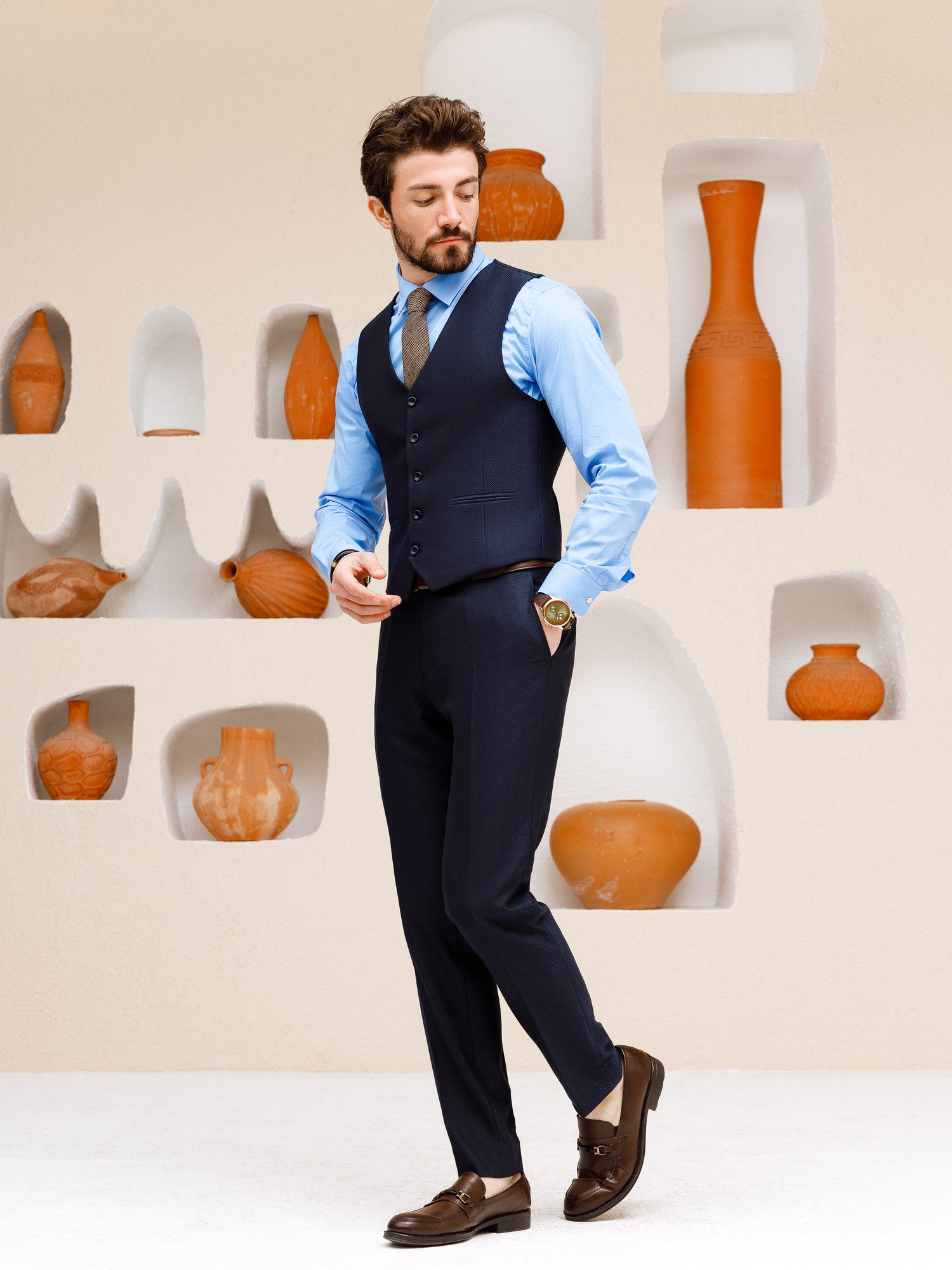 Navy Slim-Fit Suit 3-Piece