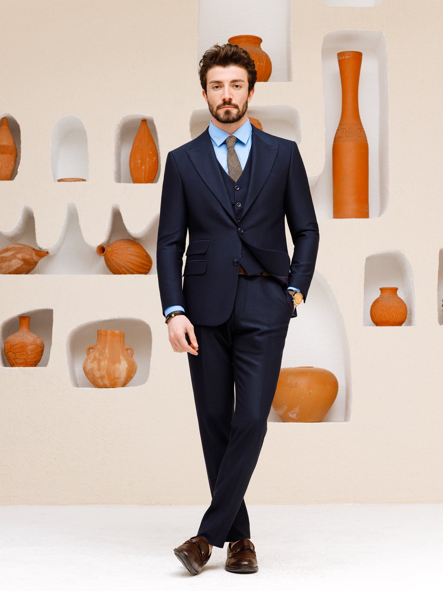 Navy Slim-Fit Suit 3-Piece