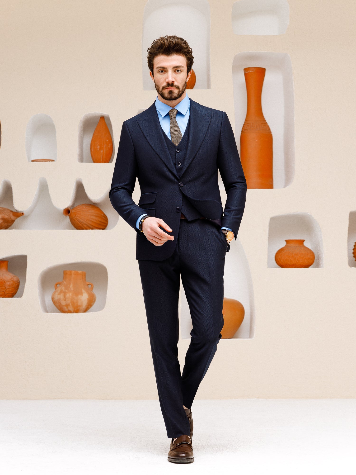 Navy Slim-Fit Suit 3-Piece