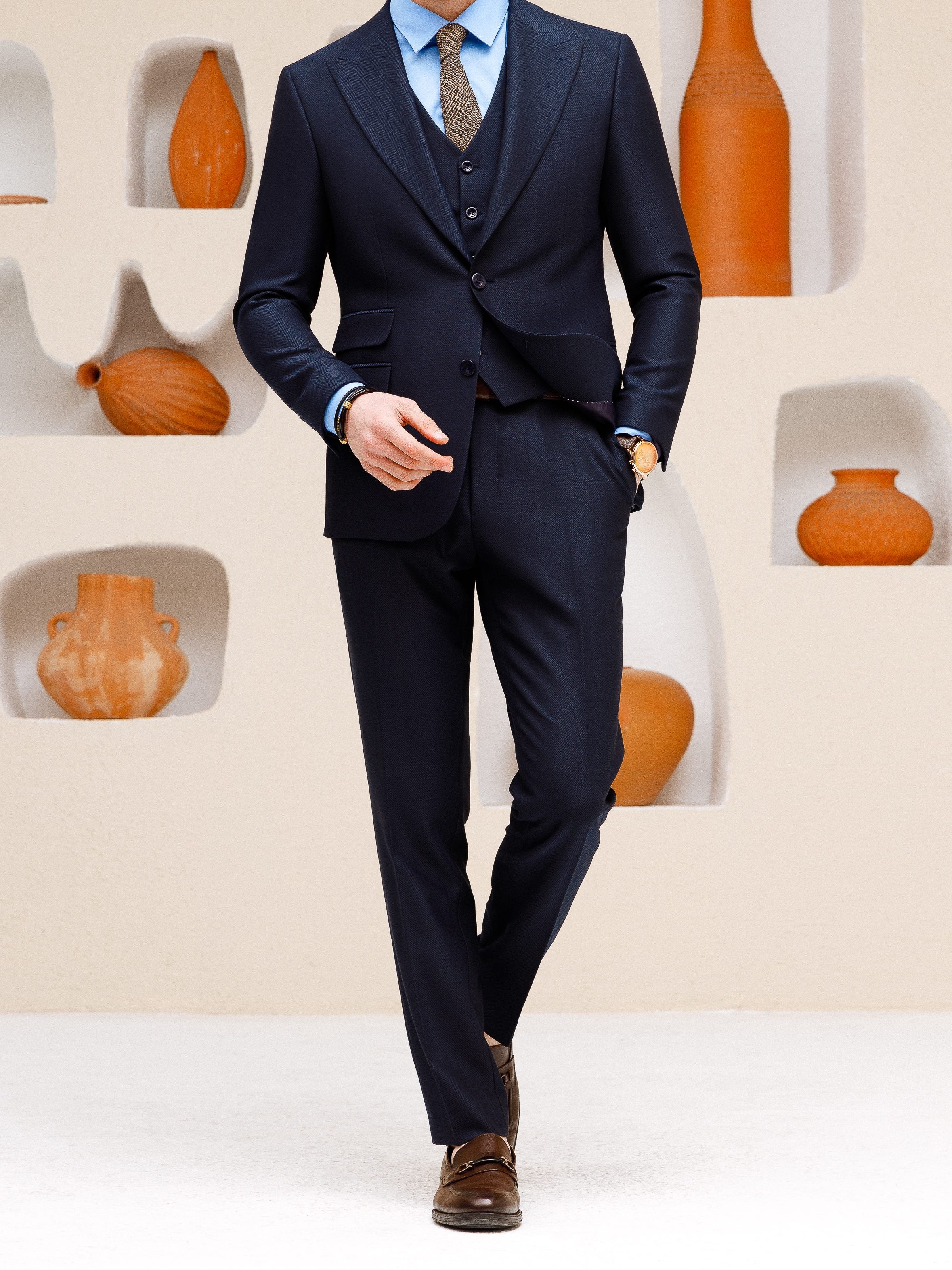 Navy Slim-Fit Suit 3-Piece
