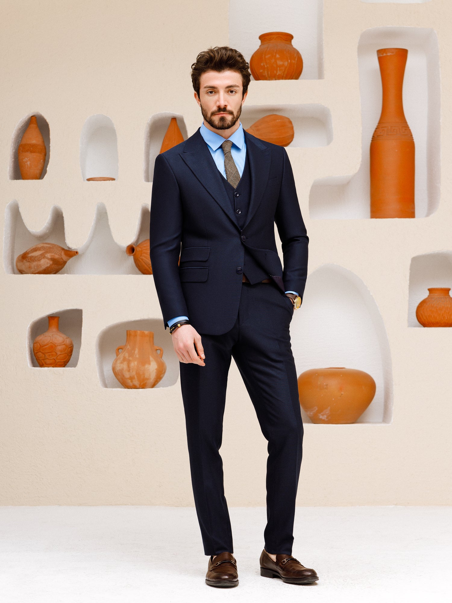 Navy Slim-Fit Suit 3-Piece