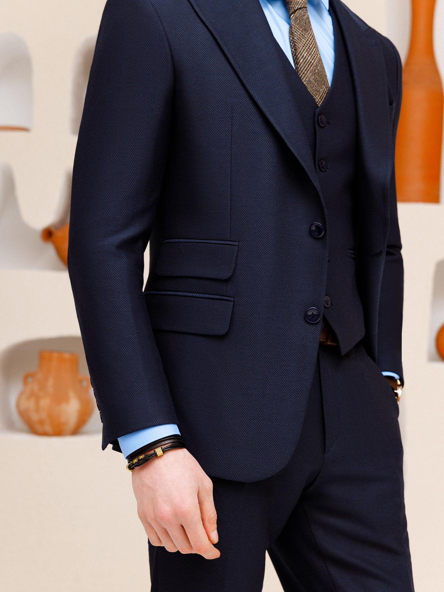 Navy Slim-Fit Suit 3-Piece
